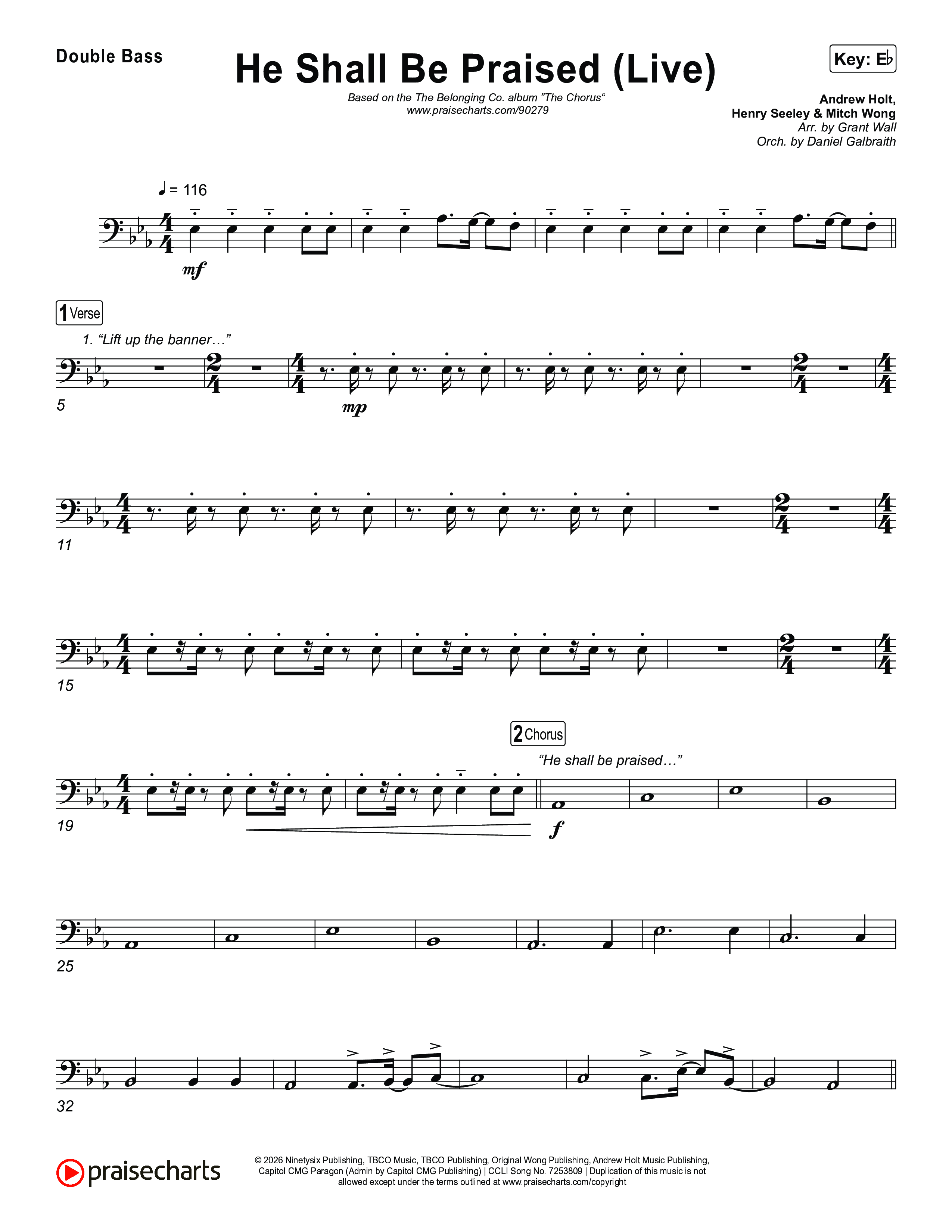 He Shall Be Praised (Live) String Bass (The Belonging Co / David Dennis)