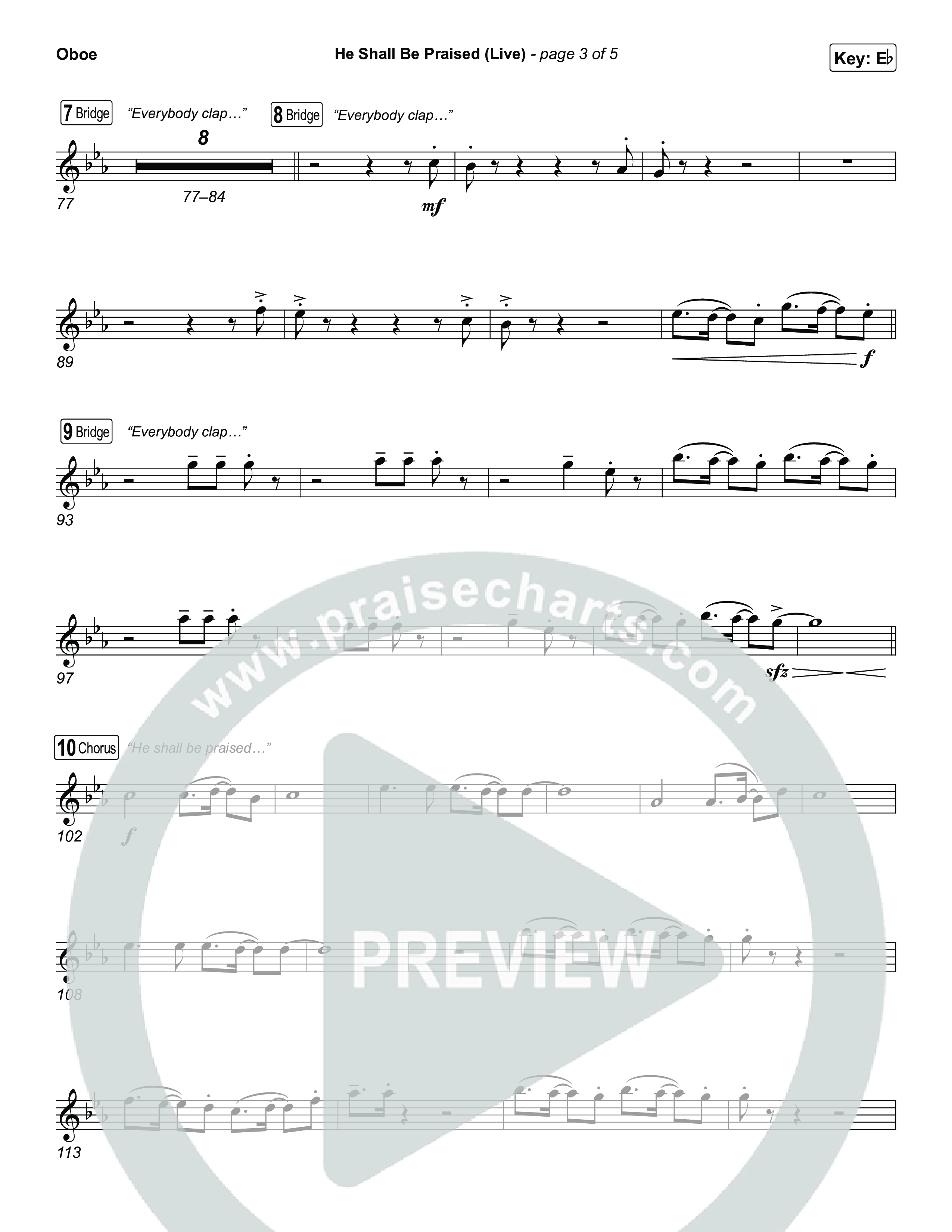 He Shall Be Praised (Live) Oboe (The Belonging Co / David Dennis)
