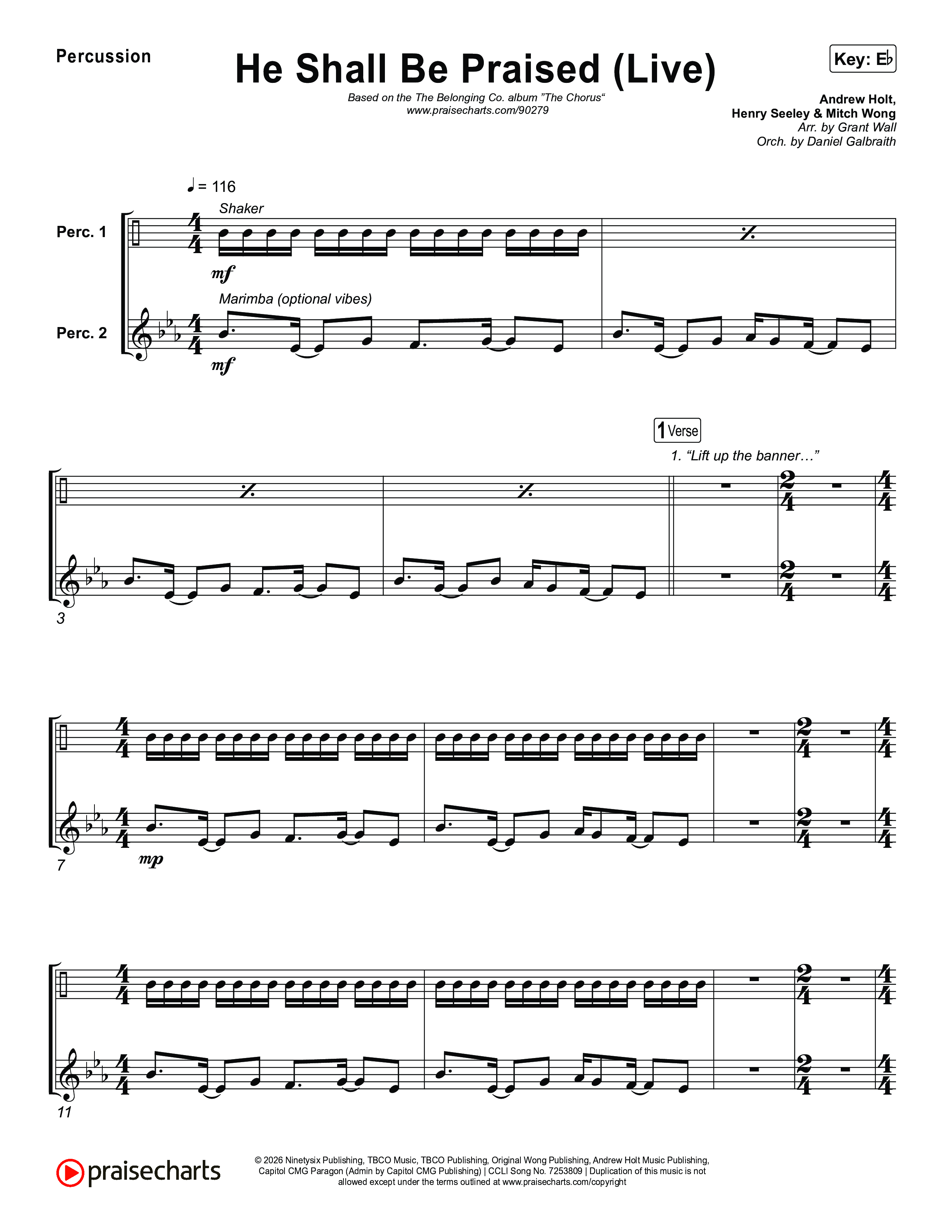 He Shall Be Praised (Live) Percussion (The Belonging Co / David Dennis)