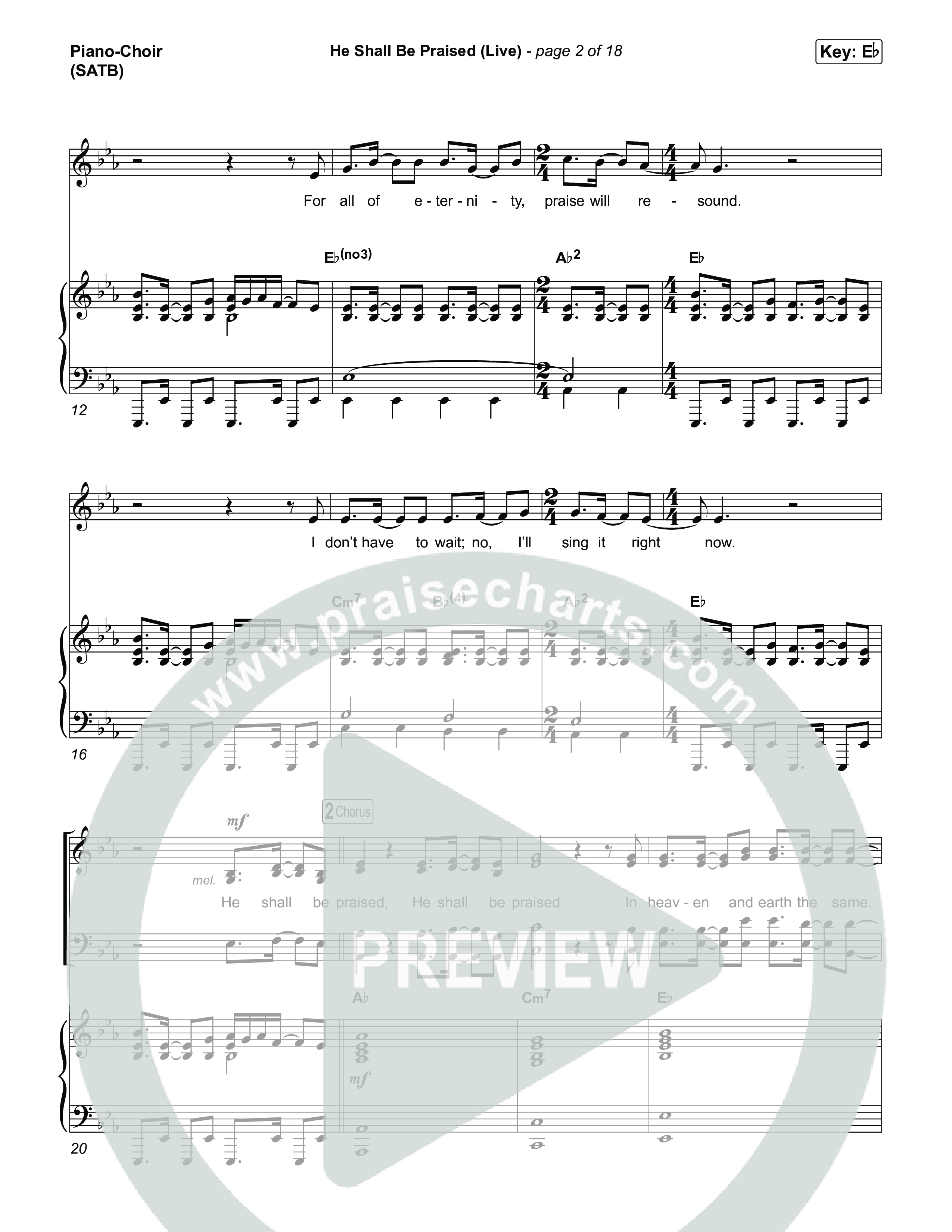 He Shall Be Praised (Live) Piano/Vocal Pack (The Belonging Co / David Dennis)