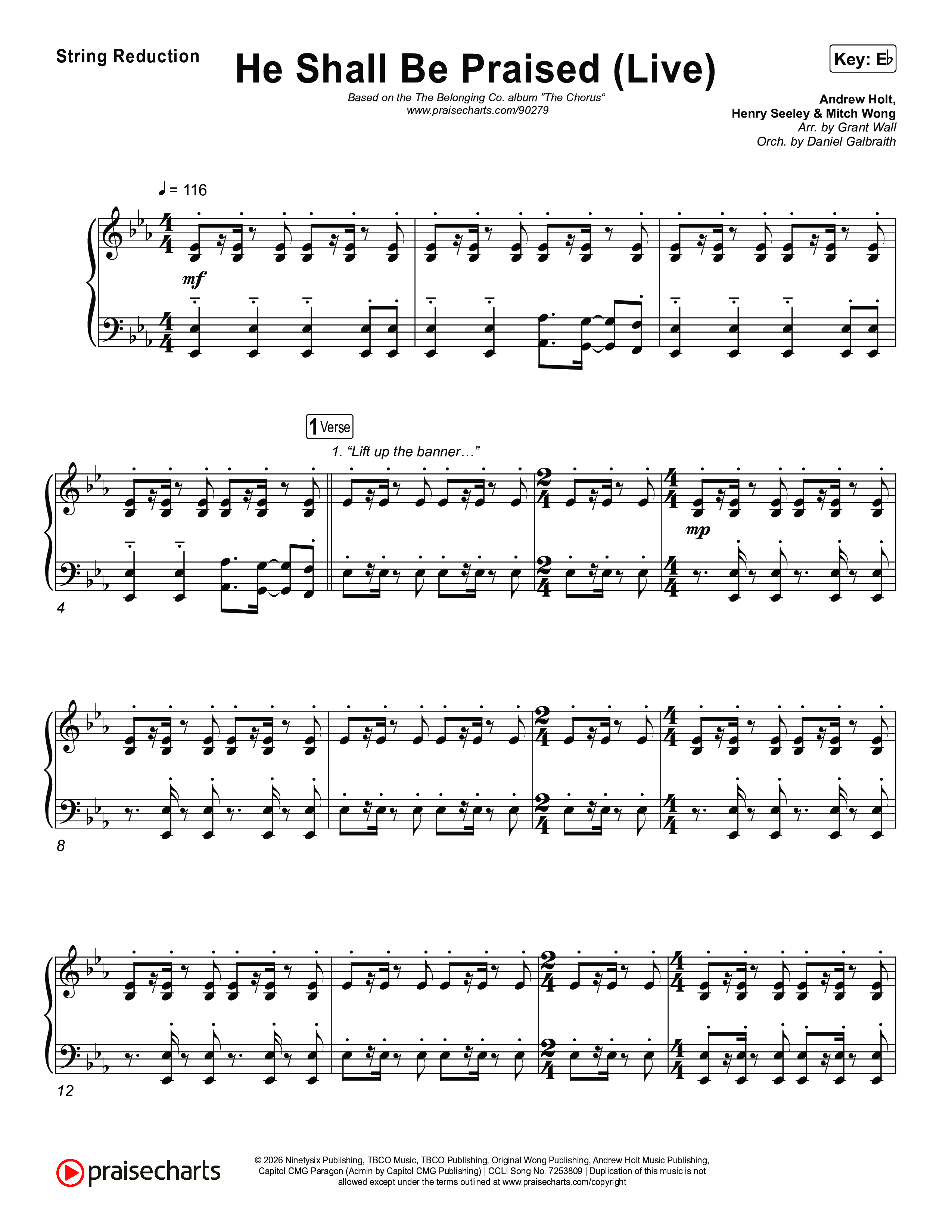 He Shall Be Praised (Live) String Reduction (The Belonging Co / David Dennis)