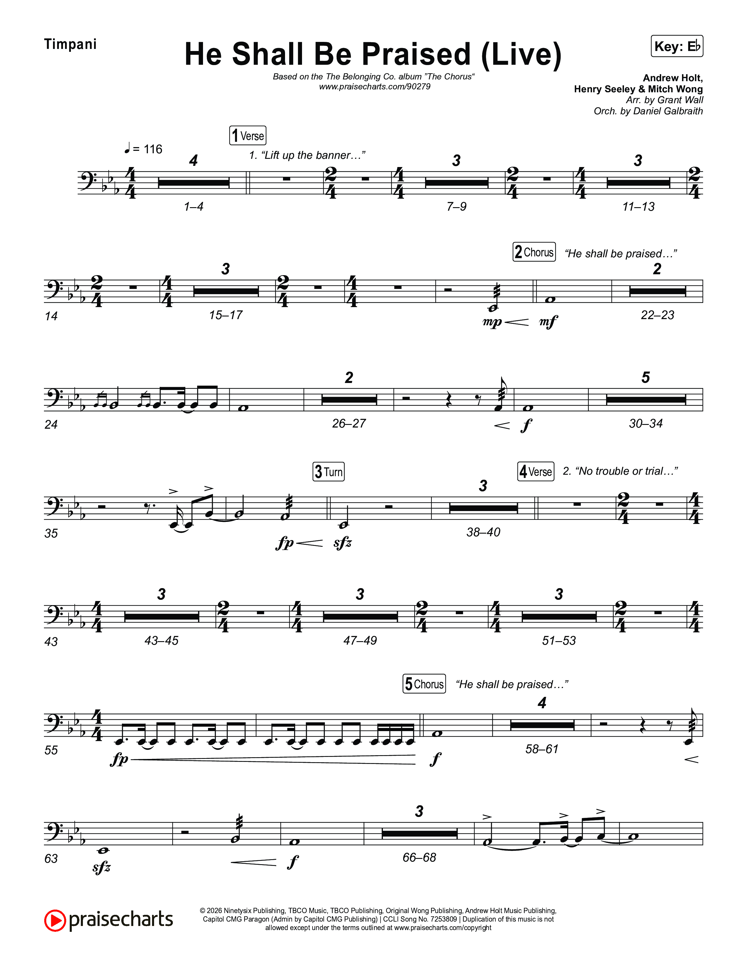 He Shall Be Praised (Live) Timpani (The Belonging Co / David Dennis)