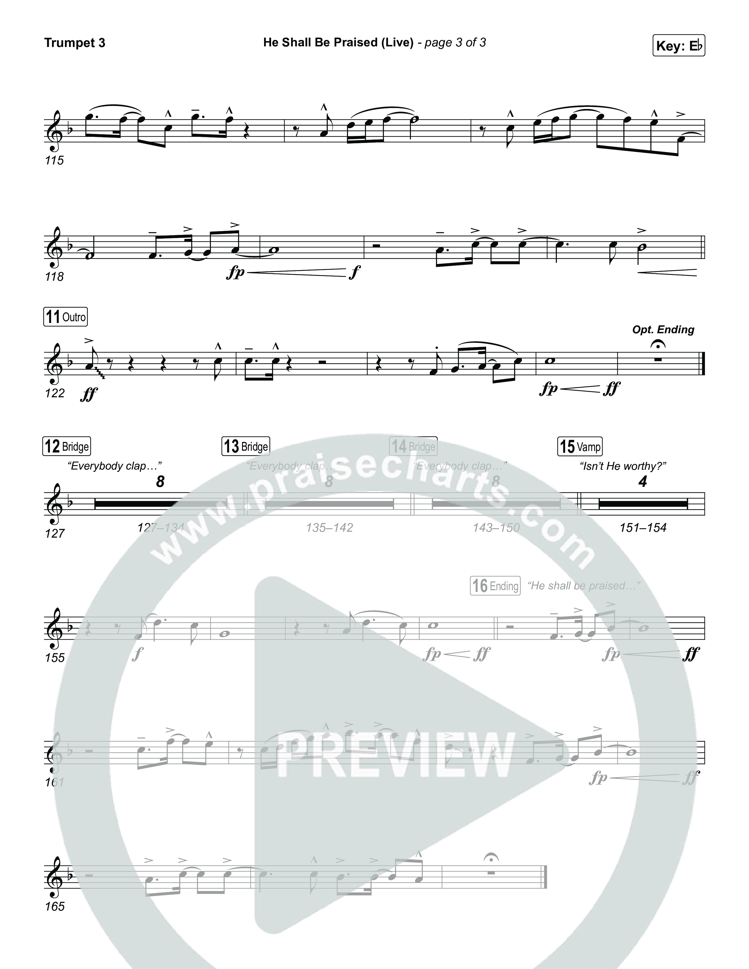 He Shall Be Praised (Live) Trumpet 3 (The Belonging Co / David Dennis)
