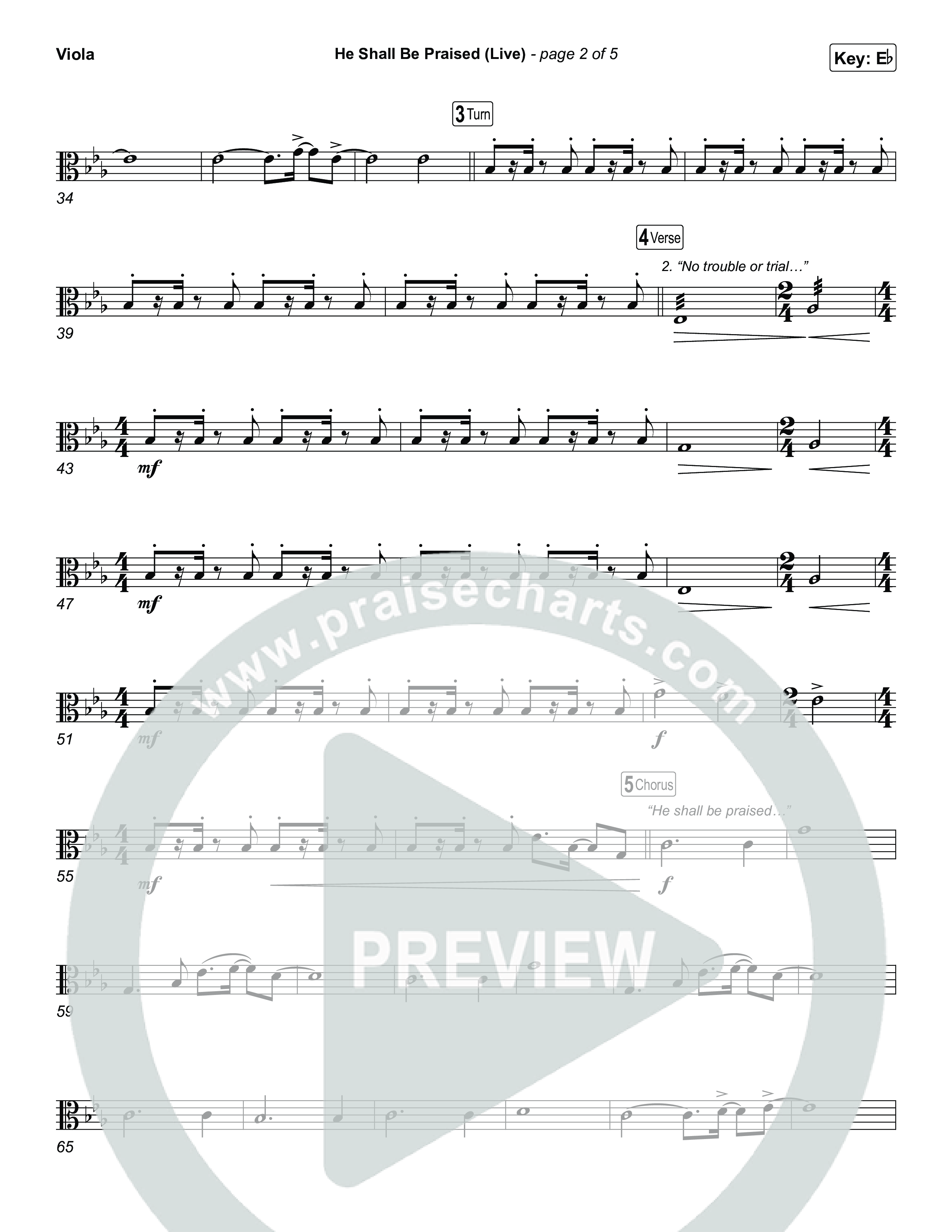 He Shall Be Praised (Live) Viola (The Belonging Co / David Dennis)