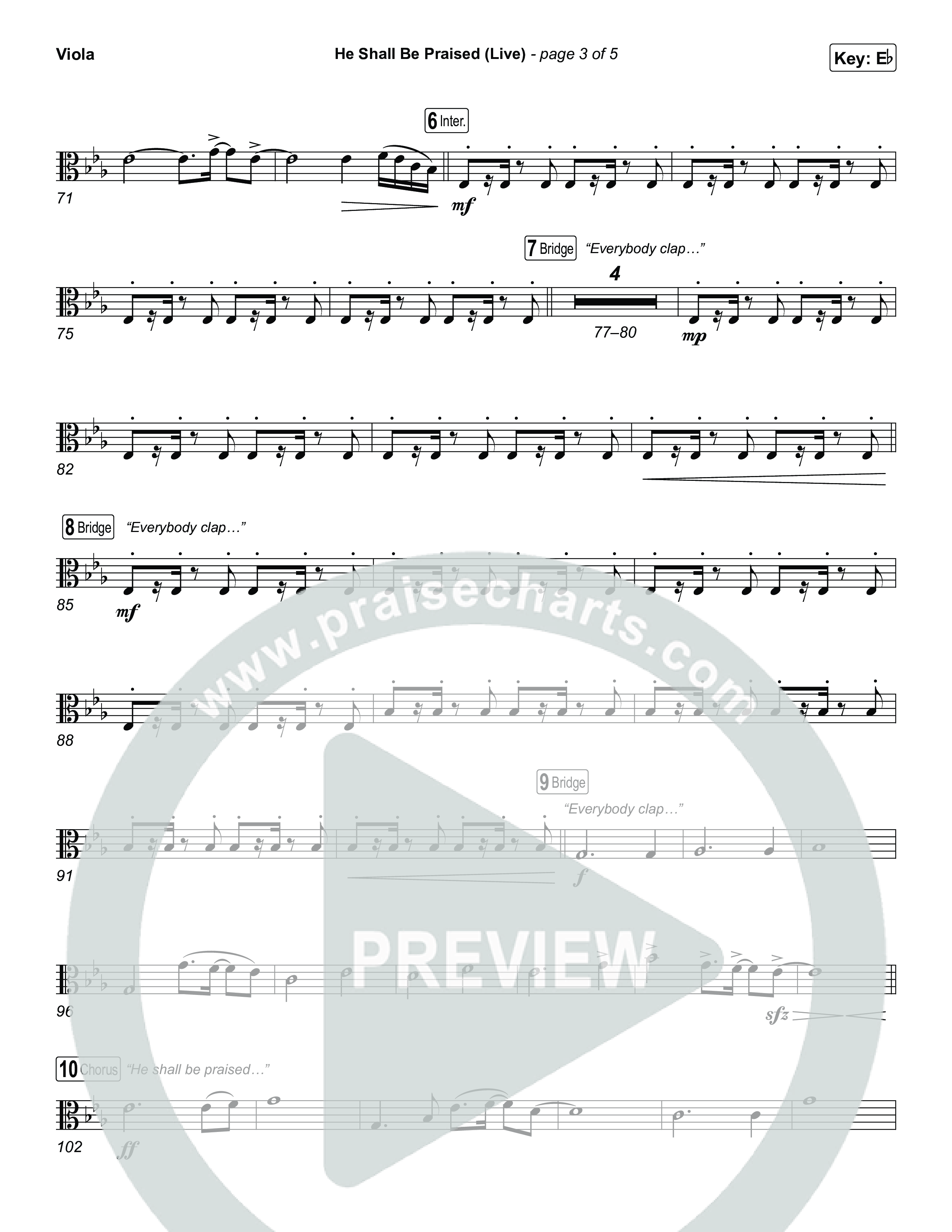 He Shall Be Praised (Live) Viola (The Belonging Co / David Dennis)