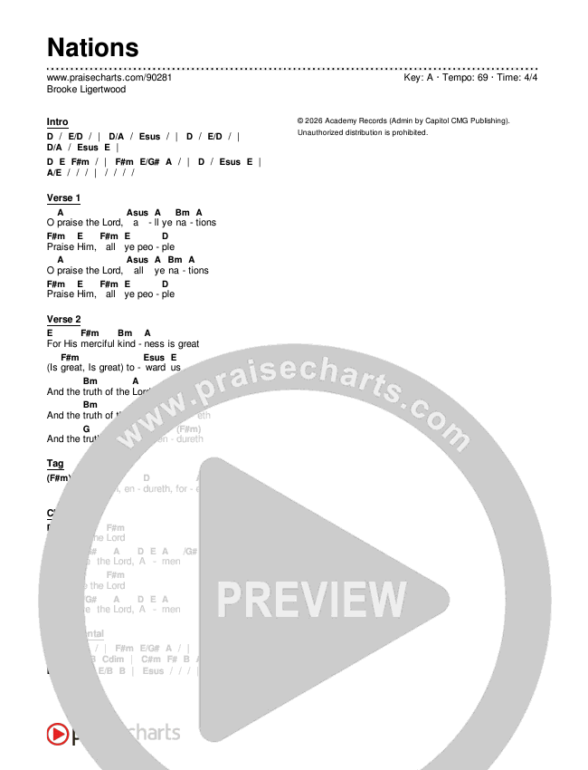 Nations Chords & Lyrics (Brooke Ligertwood)