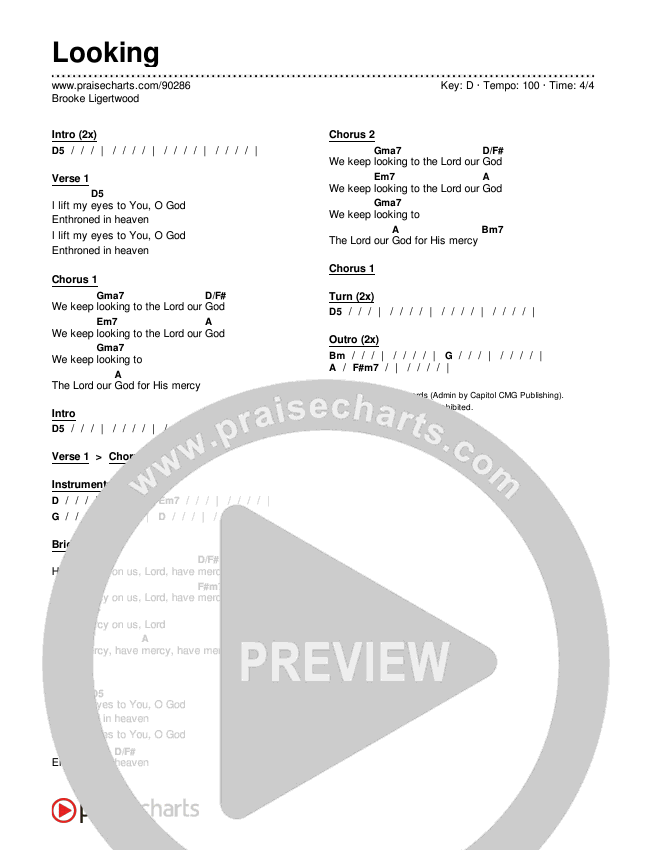 Looking Chords & Lyrics (Brooke Ligertwood)