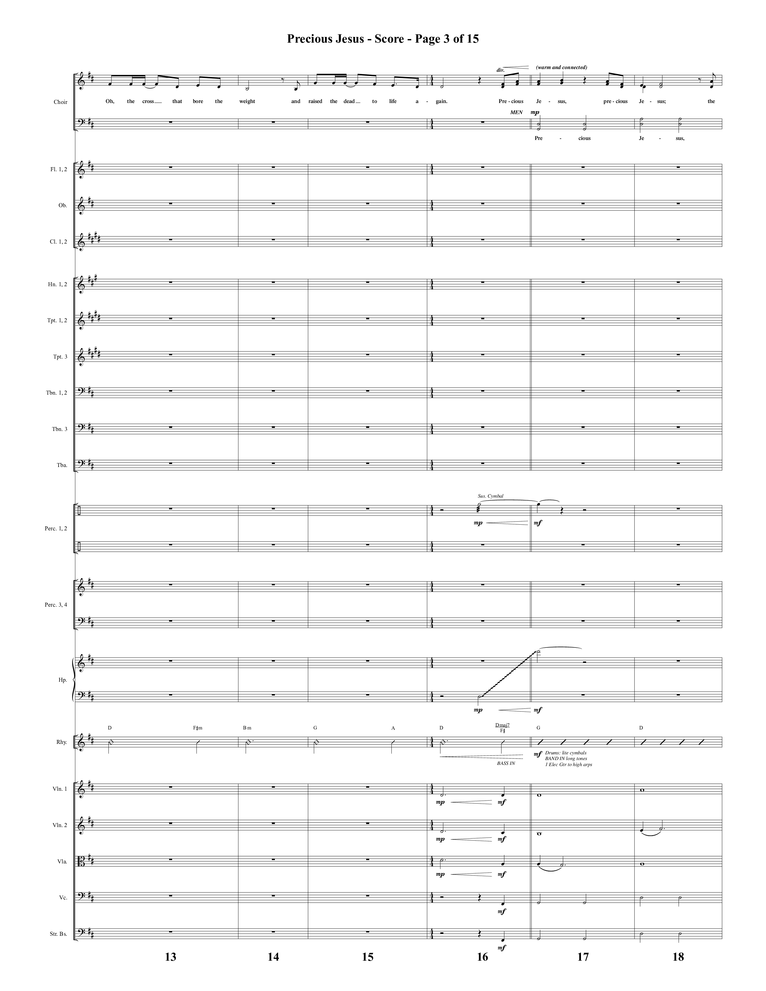 Precious Jesus (with Tis So Sweet To Trust In Jesus) (Choral Anthem SATB) Conductor's Score (Word Music Choral / Arr. Daniel Semsen)