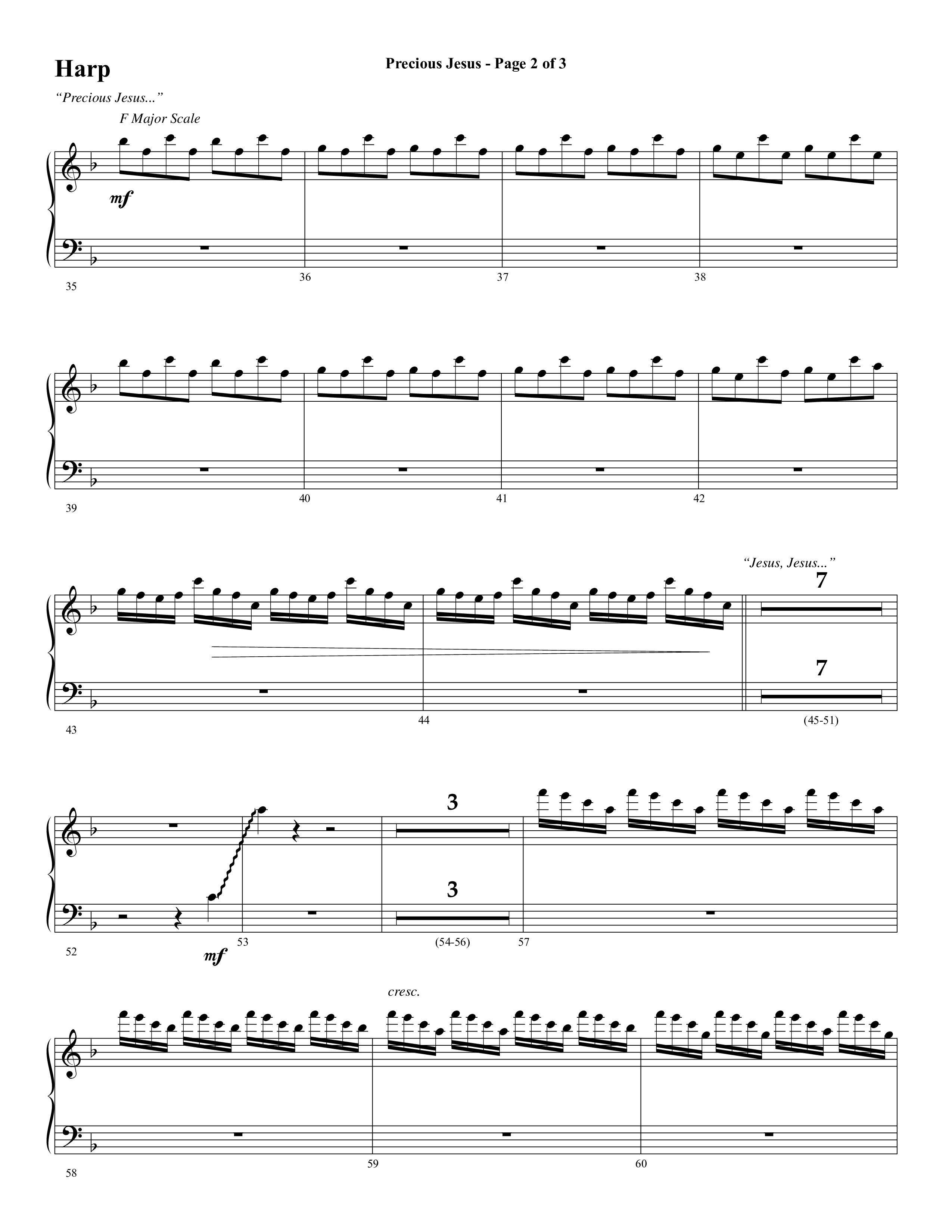 Precious Jesus (with Tis So Sweet To Trust In Jesus) (Choral Anthem SATB) Harp (Word Music Choral / Arr. Daniel Semsen)