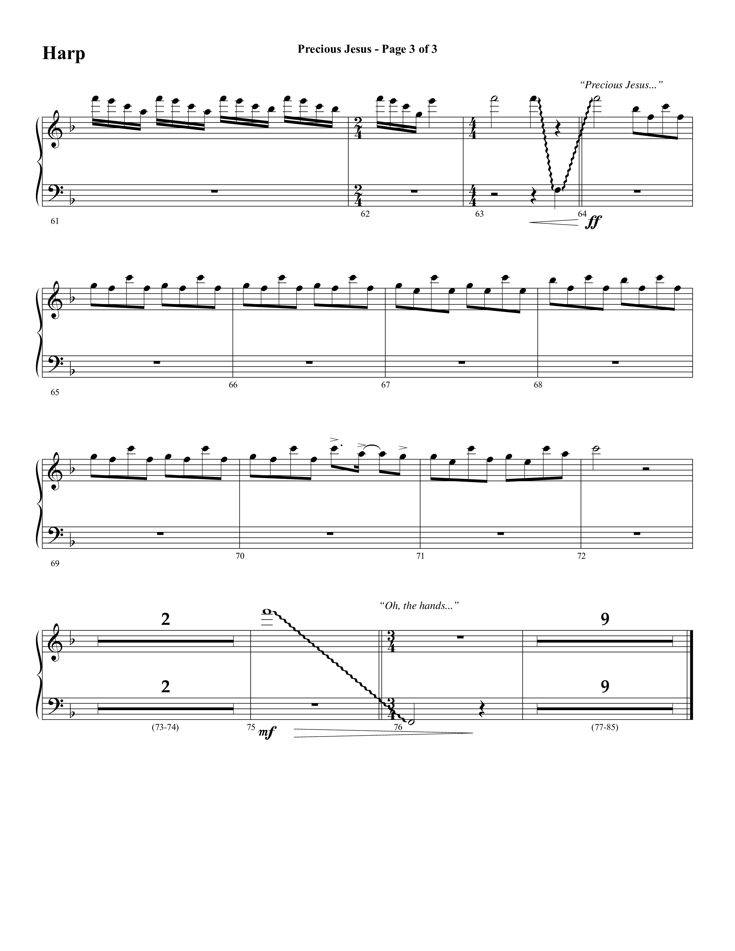 Precious Jesus (with Tis So Sweet To Trust In Jesus) (Choral Anthem SATB) Harp (Word Music Choral / Arr. Daniel Semsen)