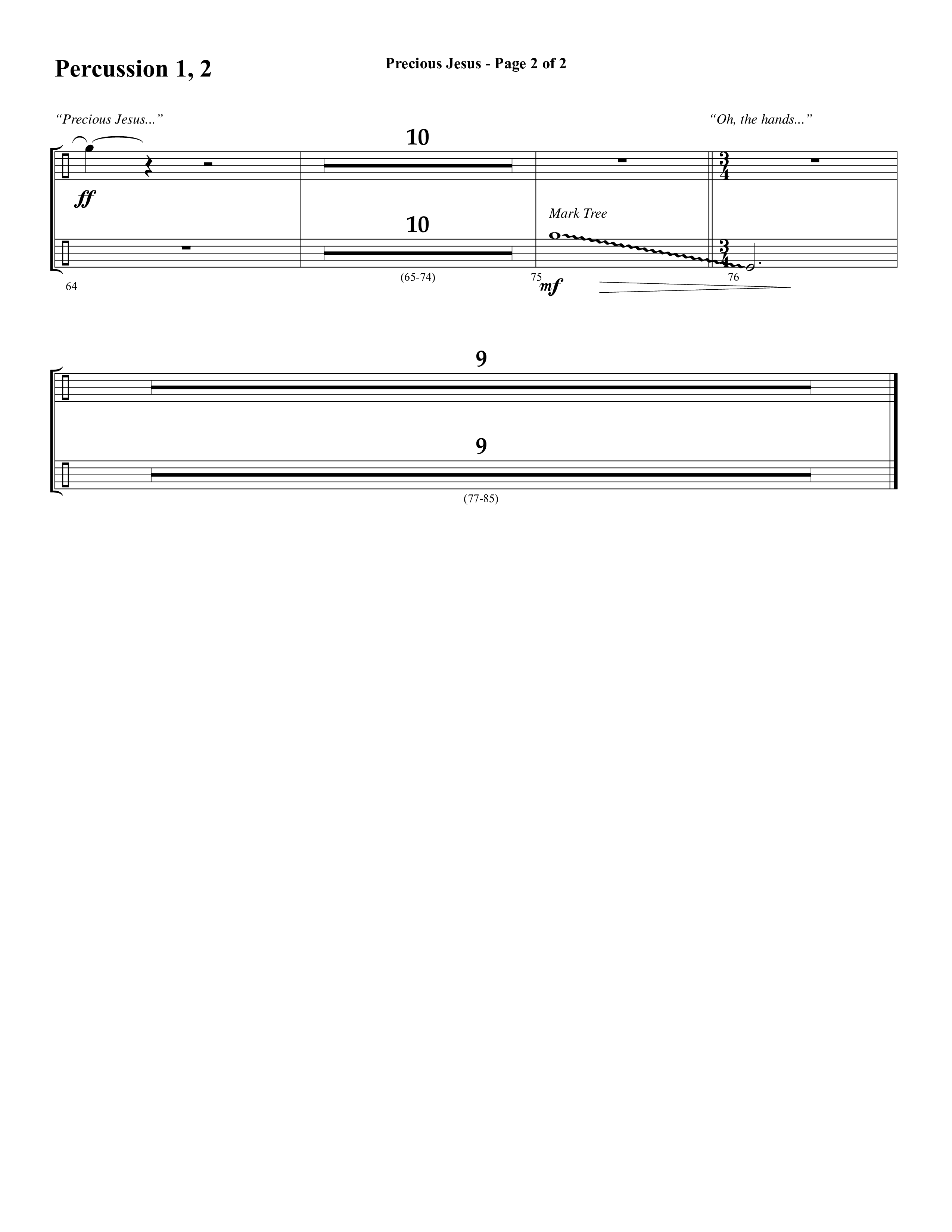 Precious Jesus (with Tis So Sweet To Trust In Jesus) (Choral Anthem SATB) Percussion (Word Music Choral / Arr. Daniel Semsen)