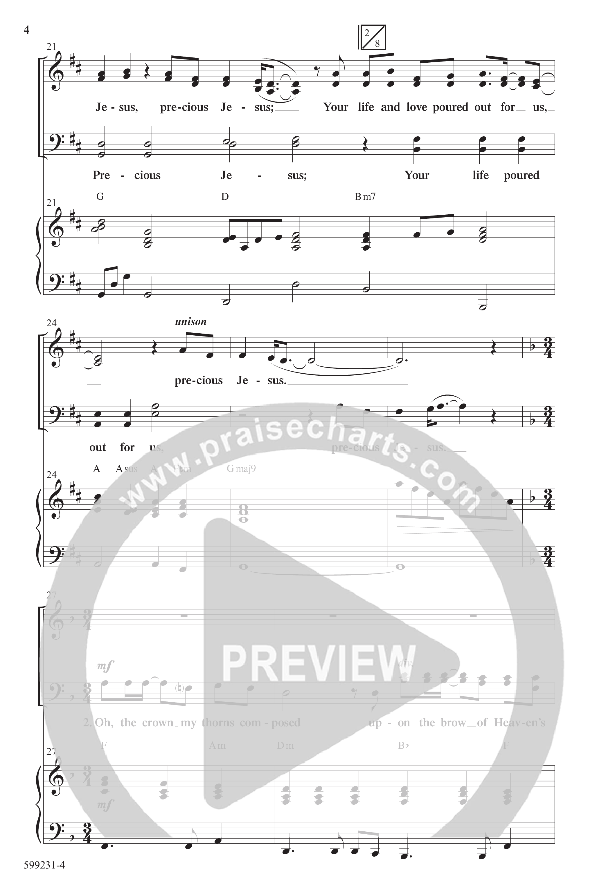Precious Jesus (with Tis So Sweet To Trust In Jesus) (Choral Anthem SATB) Anthem (SATB/Piano) (Word Music Choral / Arr. Daniel Semsen)
