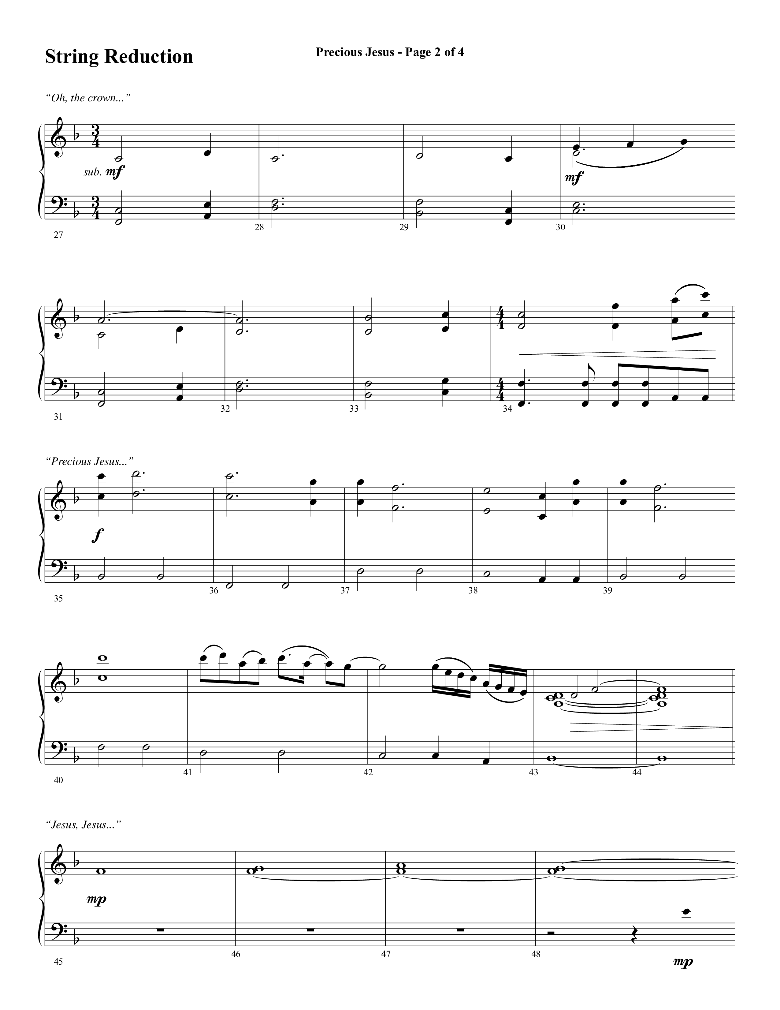 Precious Jesus (with Tis So Sweet To Trust In Jesus) (Choral Anthem SATB) String Reduction (Word Music Choral / Arr. Daniel Semsen)