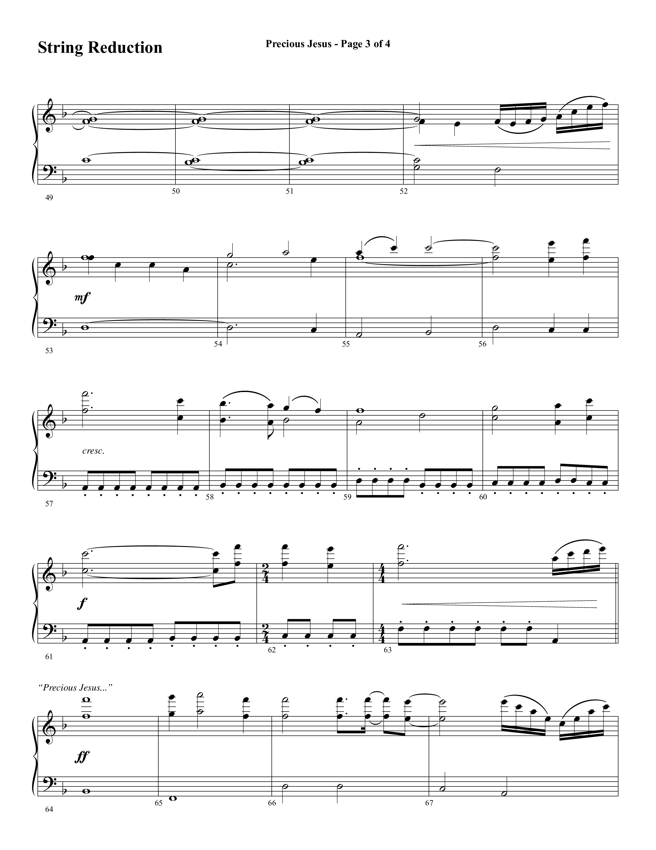 Precious Jesus (with Tis So Sweet To Trust In Jesus) (Choral Anthem SATB) String Reduction (Word Music Choral / Arr. Daniel Semsen)