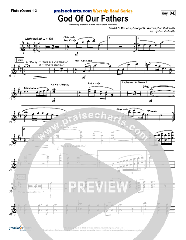 God Of Our Fathers Wind Pack (PraiseCharts Band / Arr. Daniel Galbraith)