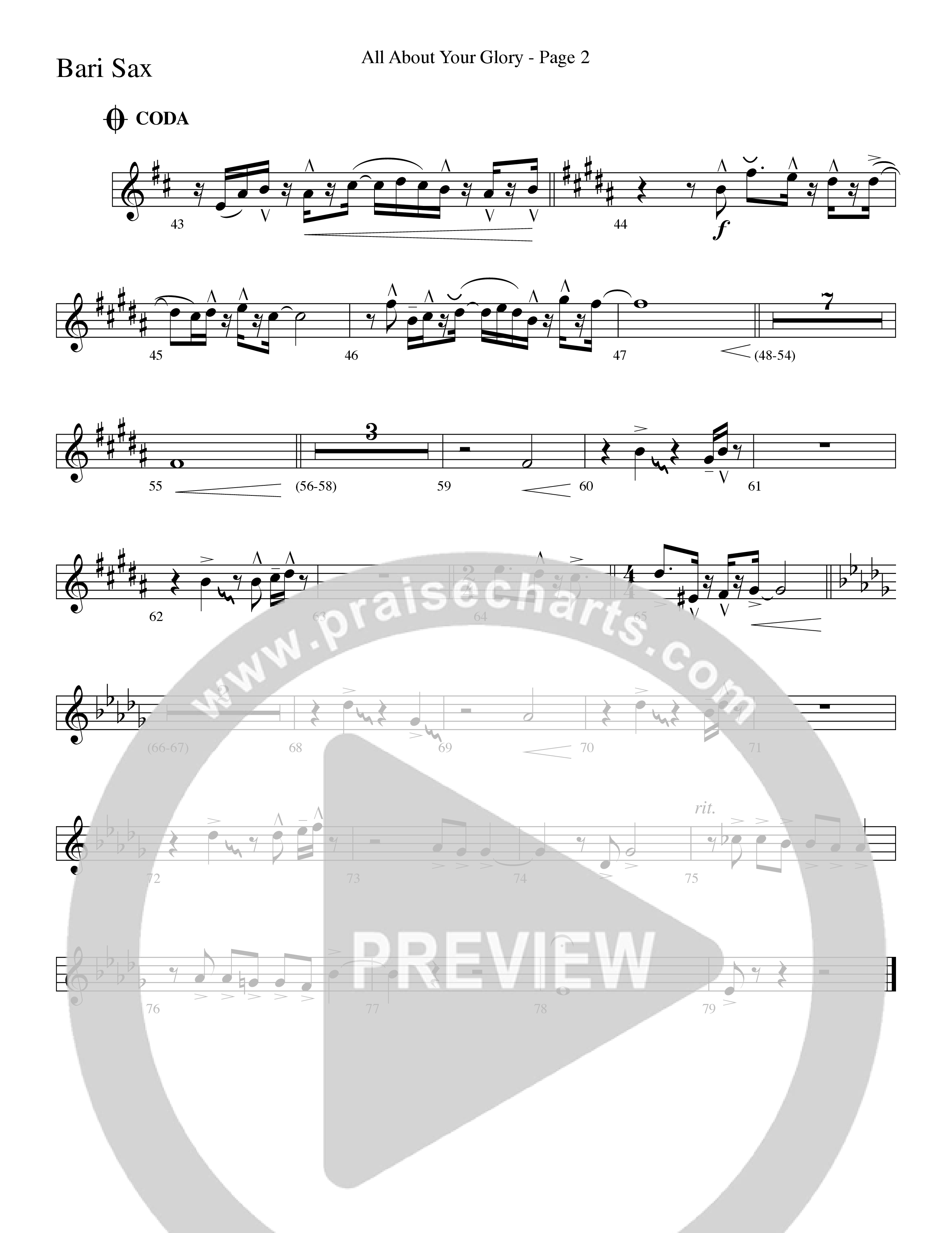 All About Your Glory (Choral Anthem SATB) Bari Sax (Word Music Choral / Bradley Knight / Regi Stone)