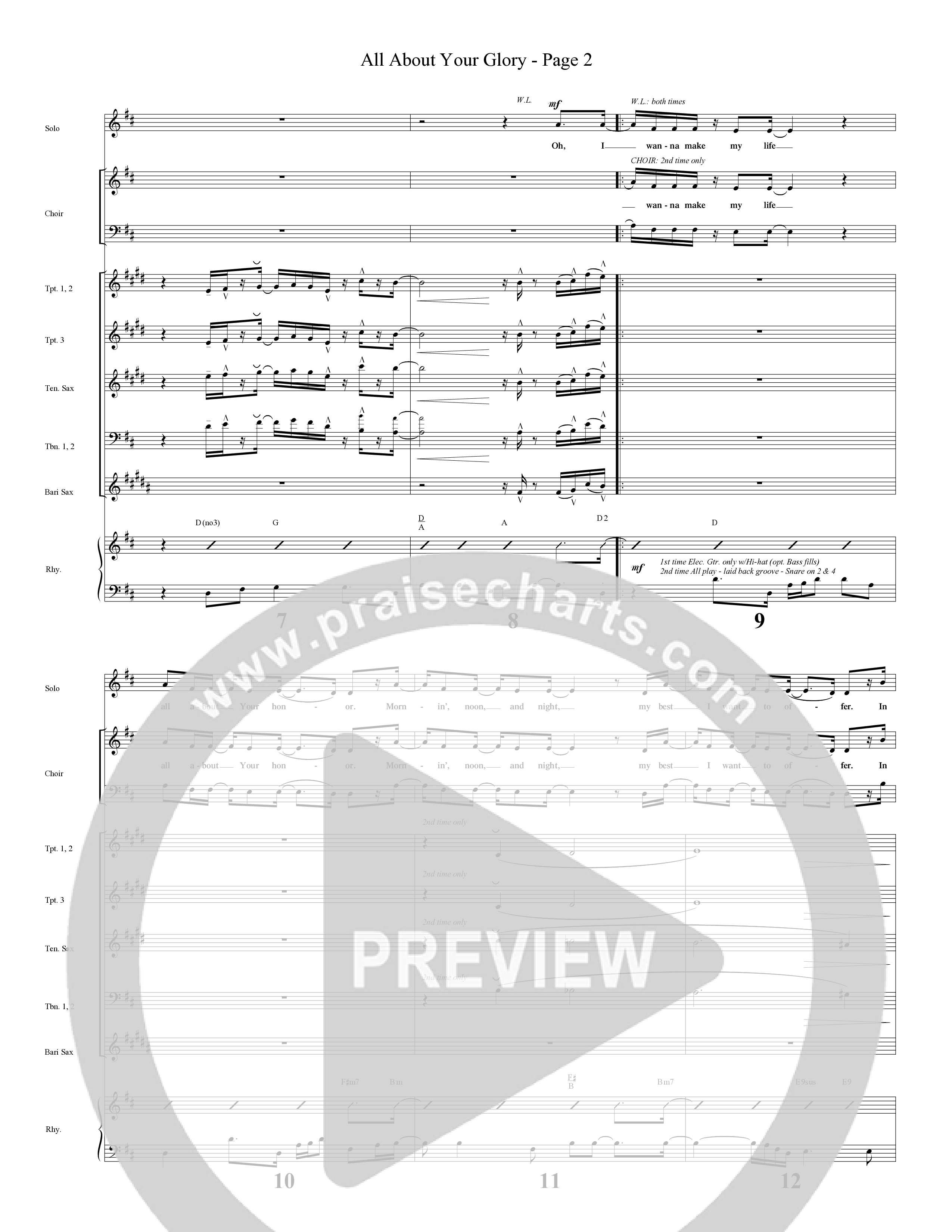 All About Your Glory (Choral Anthem SATB) Orchestration (Word Music Choral / Bradley Knight / Regi Stone)