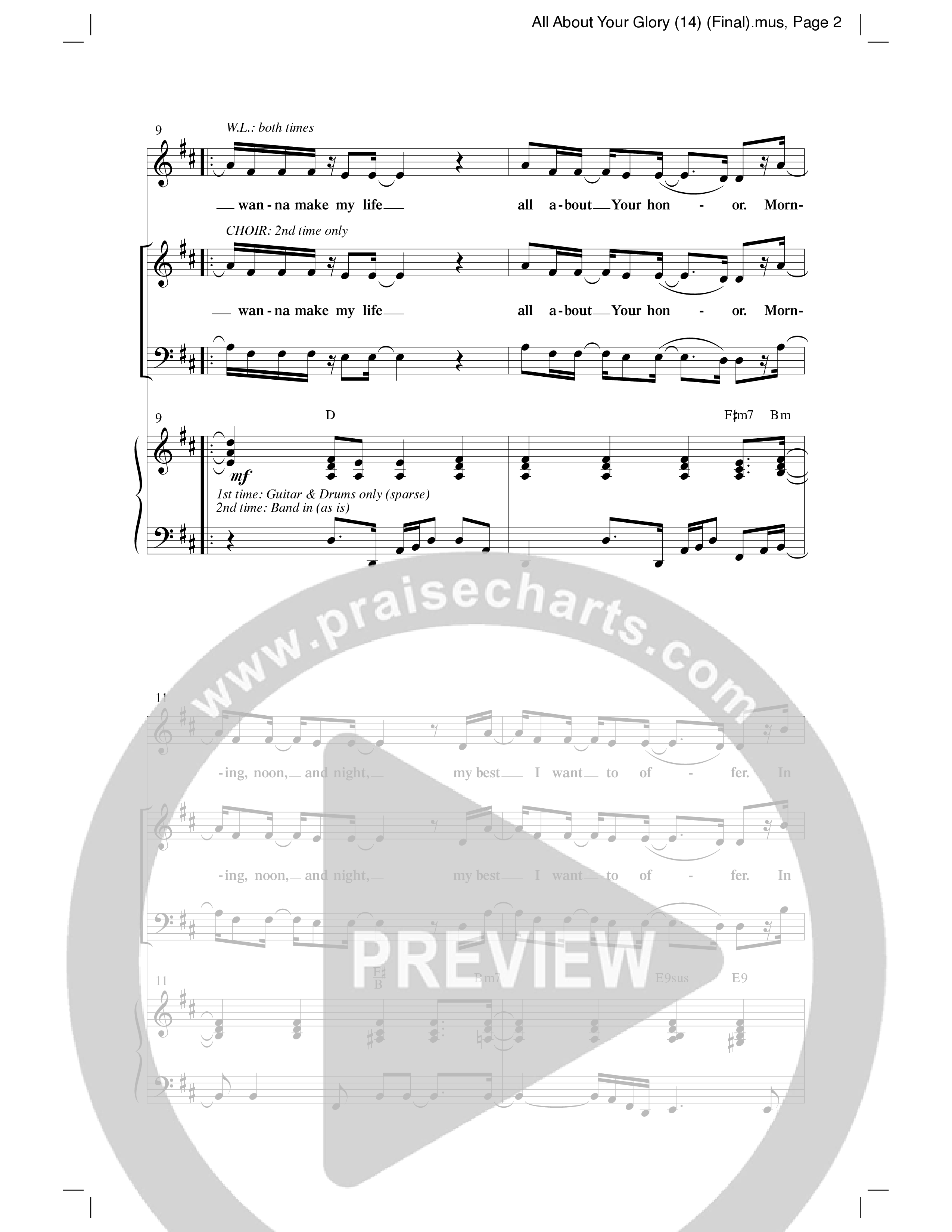 All About Your Glory (Choral Anthem SATB) Anthem (SATB/Piano) (Word Music Choral / Bradley Knight / Regi Stone)