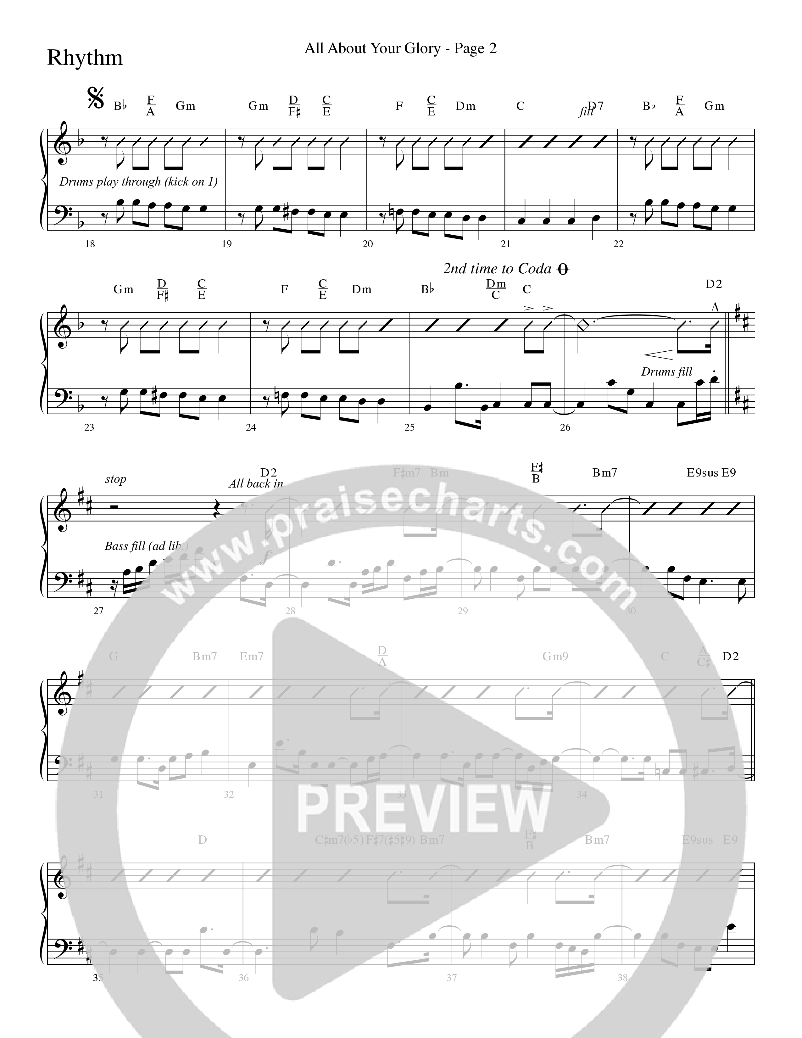 All About Your Glory (Choral Anthem SATB) Rhythm Chart (Word Music Choral / Bradley Knight / Regi Stone)