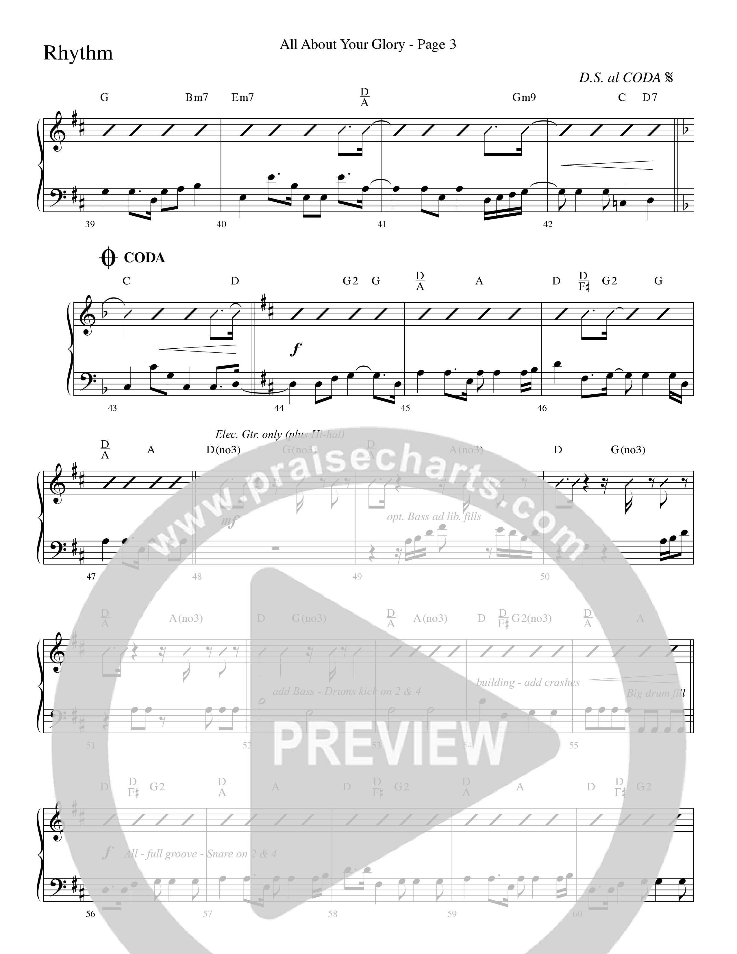 All About Your Glory (Choral Anthem SATB) Rhythm Chart (Word Music Choral / Bradley Knight / Regi Stone)