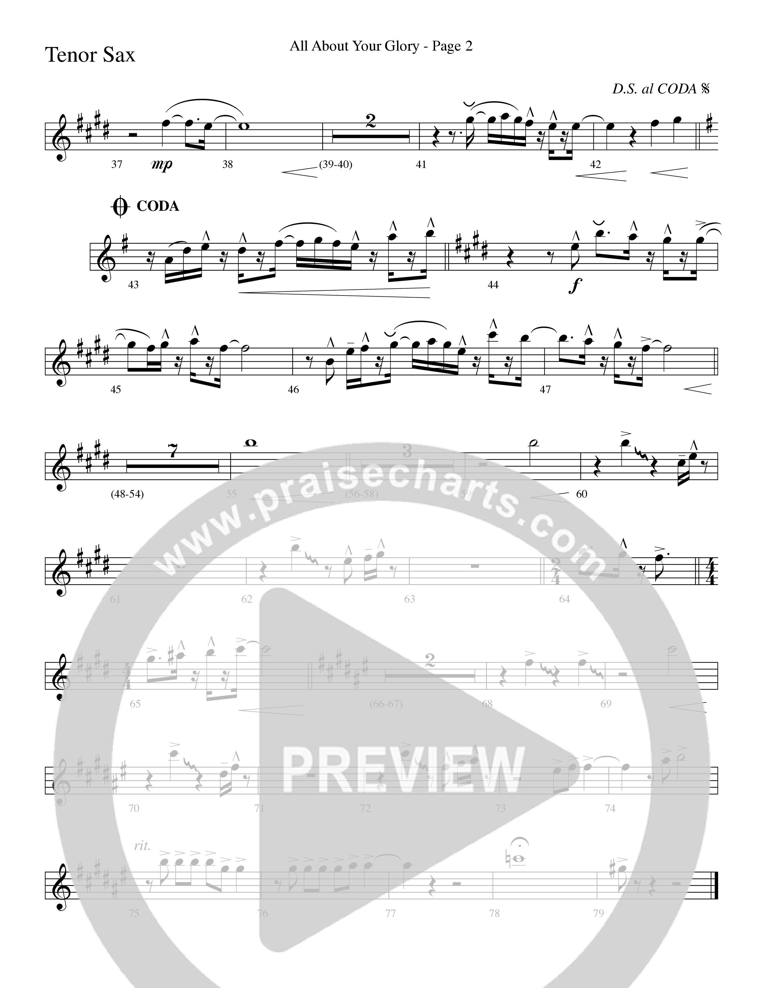 All About Your Glory (Choral Anthem SATB) Tenor Sax/Baritone T.C. (Word Music Choral / Bradley Knight / Regi Stone)