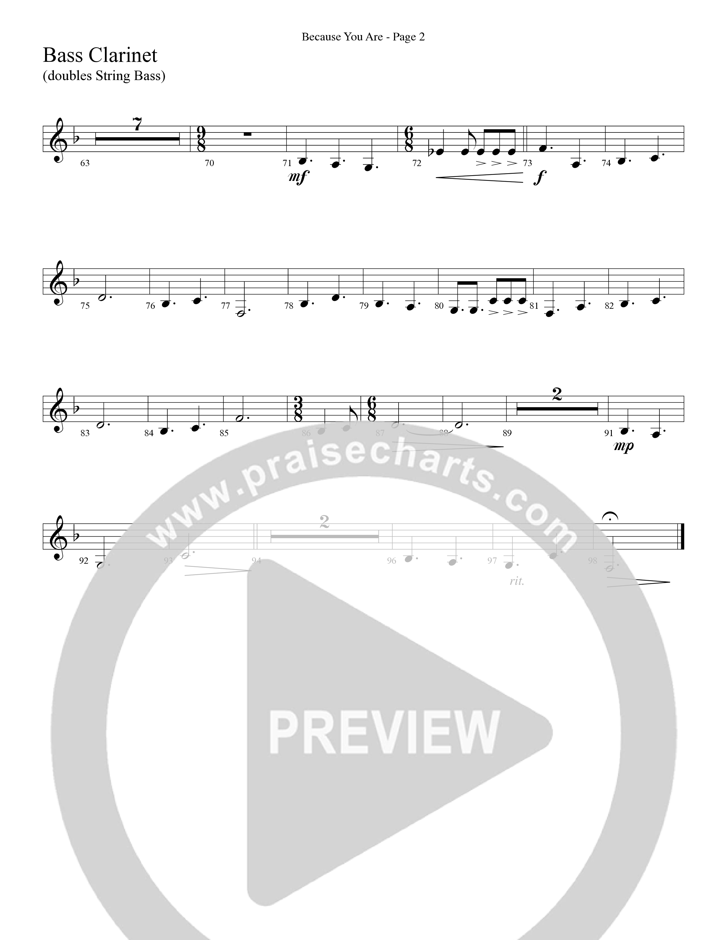 Because You Are (Choral Anthem SATB) Bass Clarinet (Word Music Choral / Arr. Phillip Keveren)
