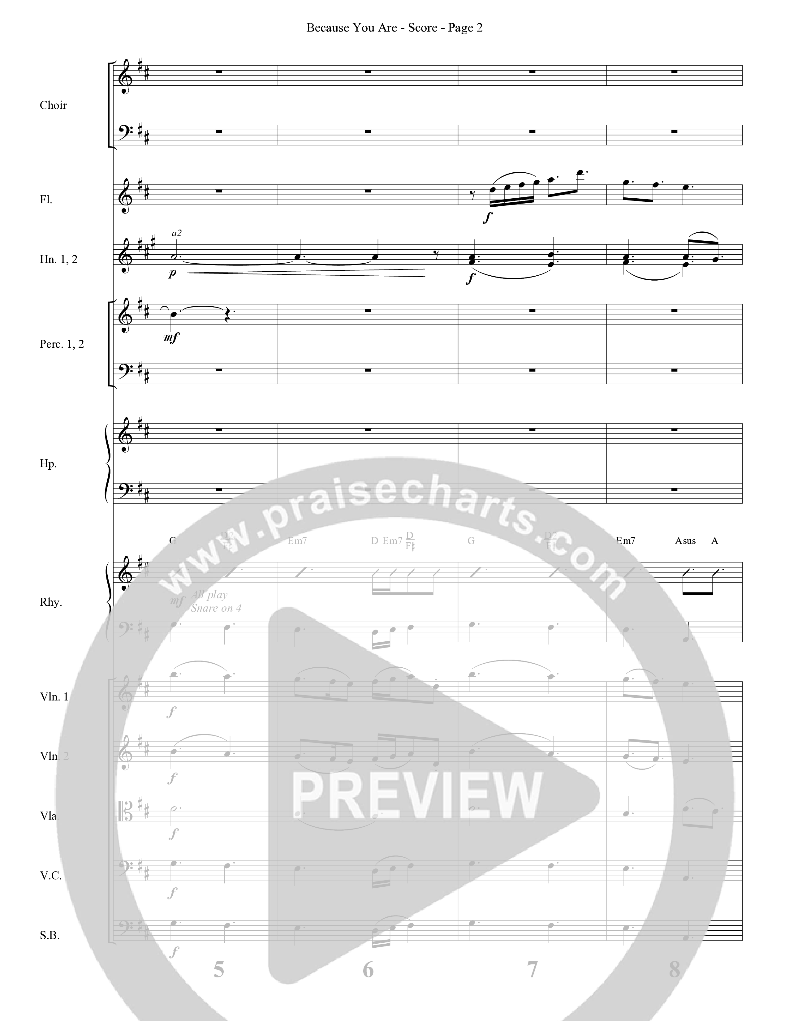 Because You Are (Choral Anthem SATB) Orchestration (Word Music Choral / Arr. Phillip Keveren)