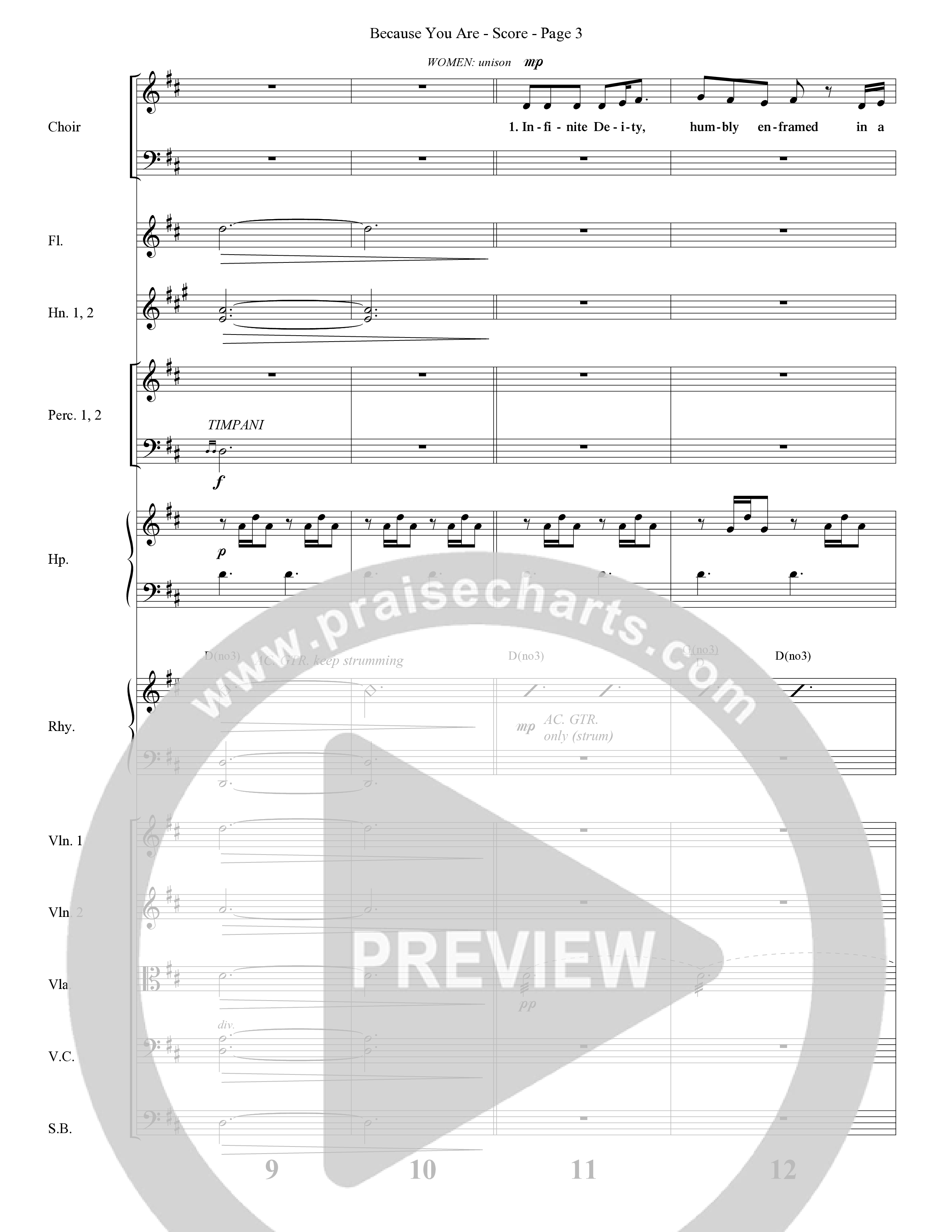 Because You Are (Choral Anthem SATB) Orchestration (Word Music Choral / Arr. Phillip Keveren)