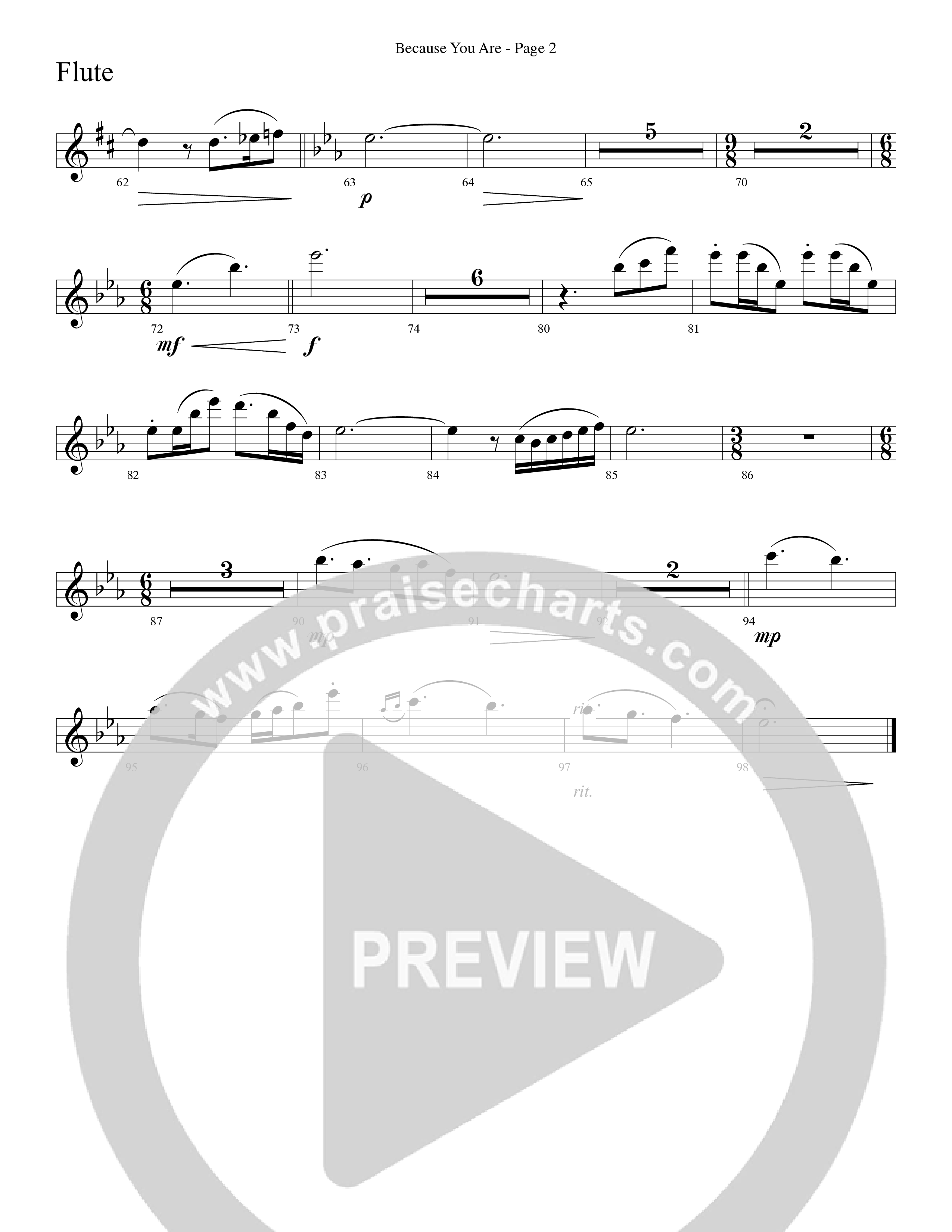 Because You Are (Choral Anthem SATB) Flute (Word Music Choral / Arr. Phillip Keveren)