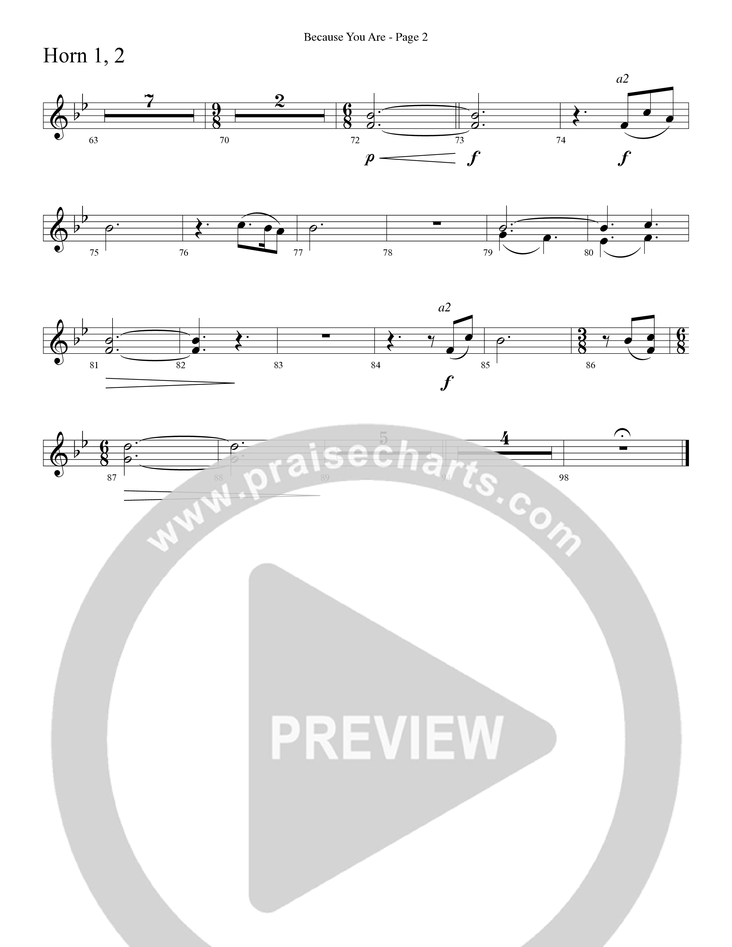 Because You Are (Choral Anthem SATB) French Horn (Word Music Choral / Arr. Phillip Keveren)
