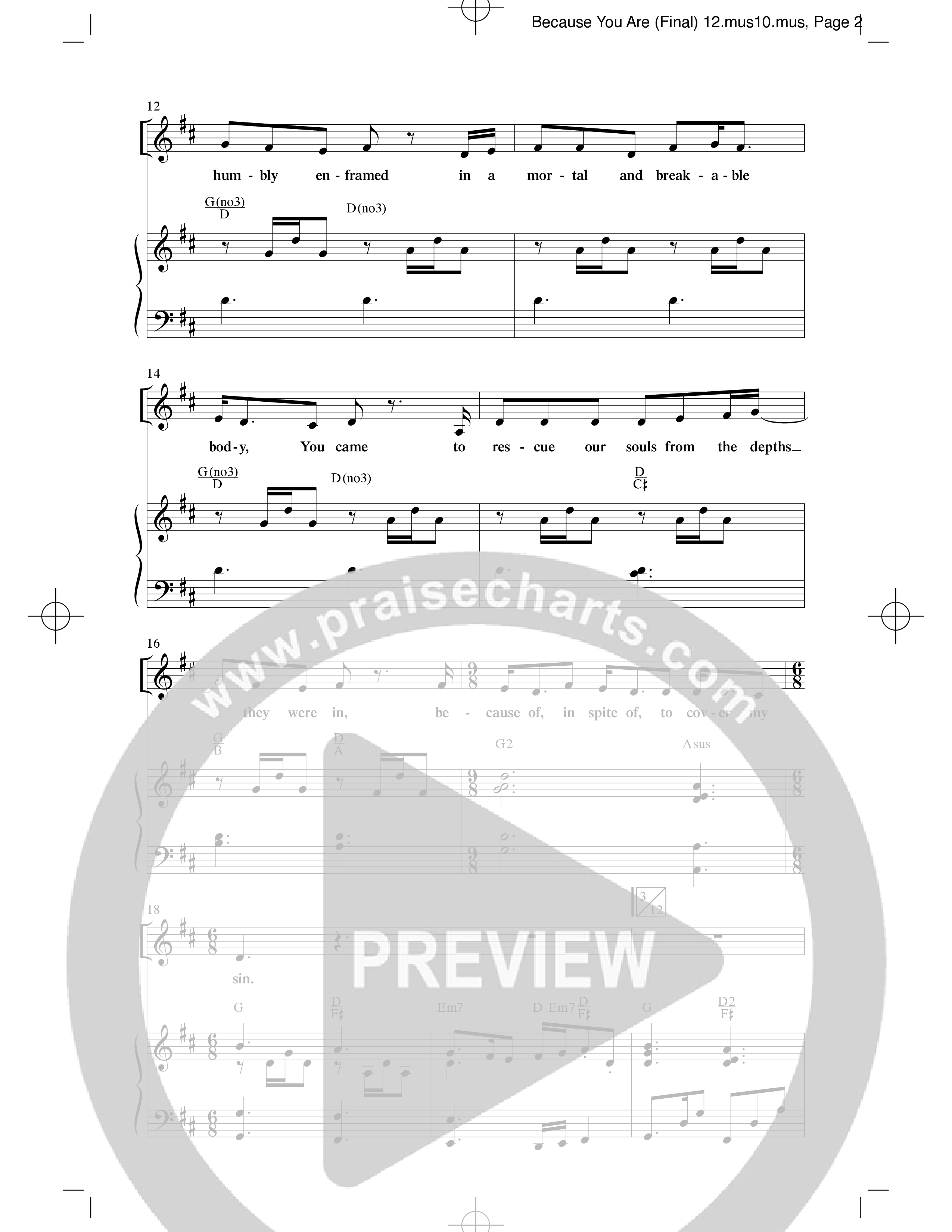 Because You Are (Choral Anthem SATB) Anthem (SATB/Piano) (Word Music Choral / Arr. Phillip Keveren)