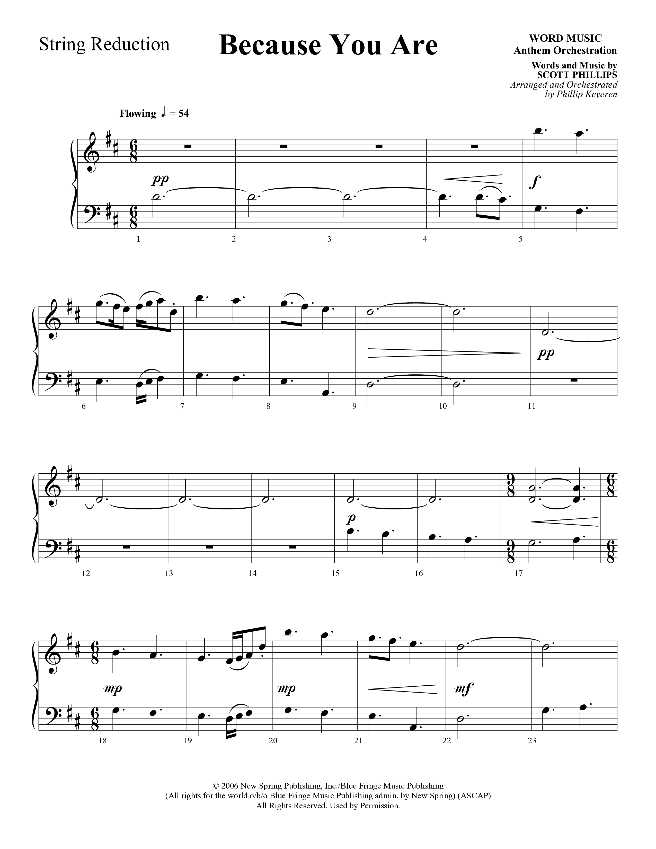 Because You Are (Choral Anthem SATB) String Reduction (Word Music Choral / Arr. Phillip Keveren)