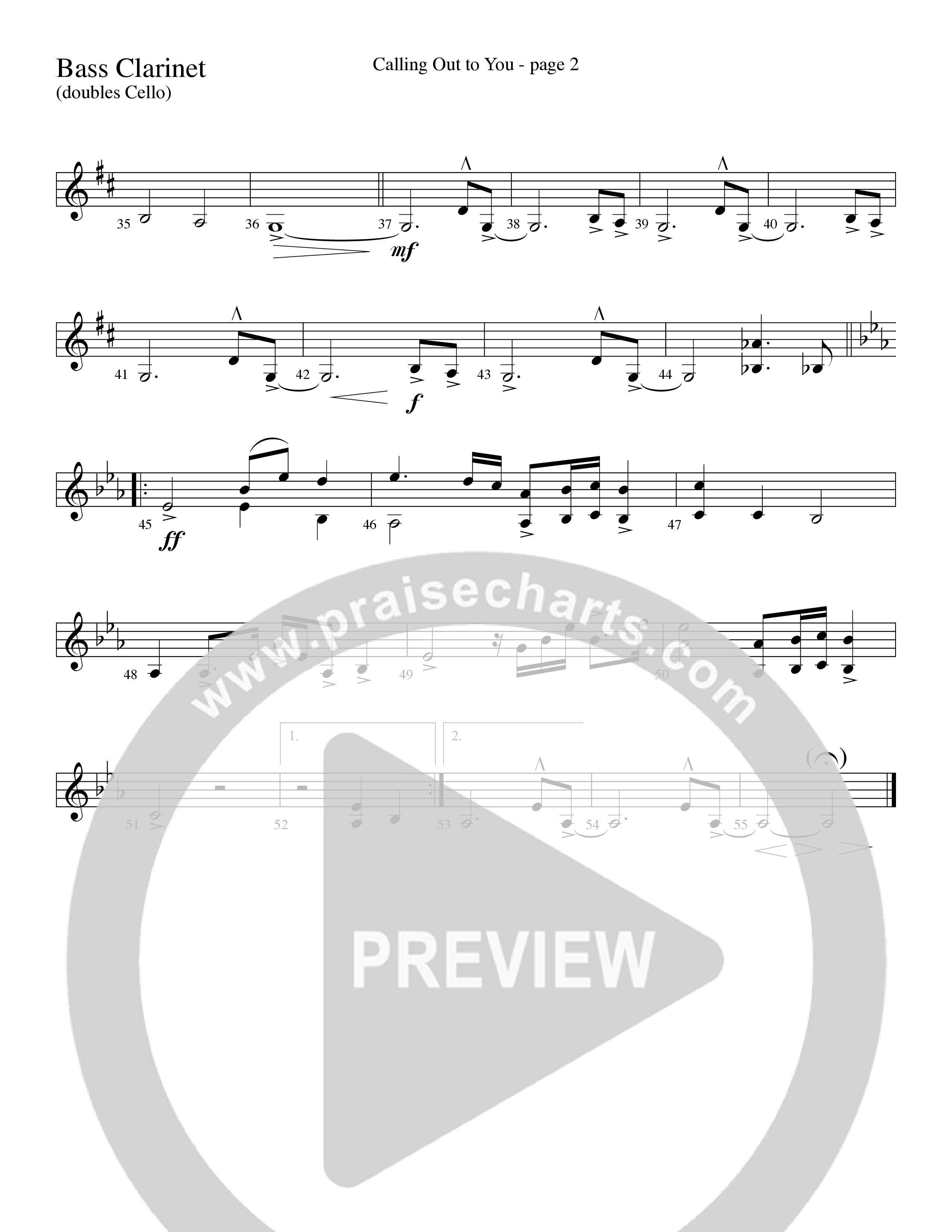Calling Out To You (Choral Anthem SATB) Bass Clarinet (Word Music Choral / Arr. Gary Rhodes)
