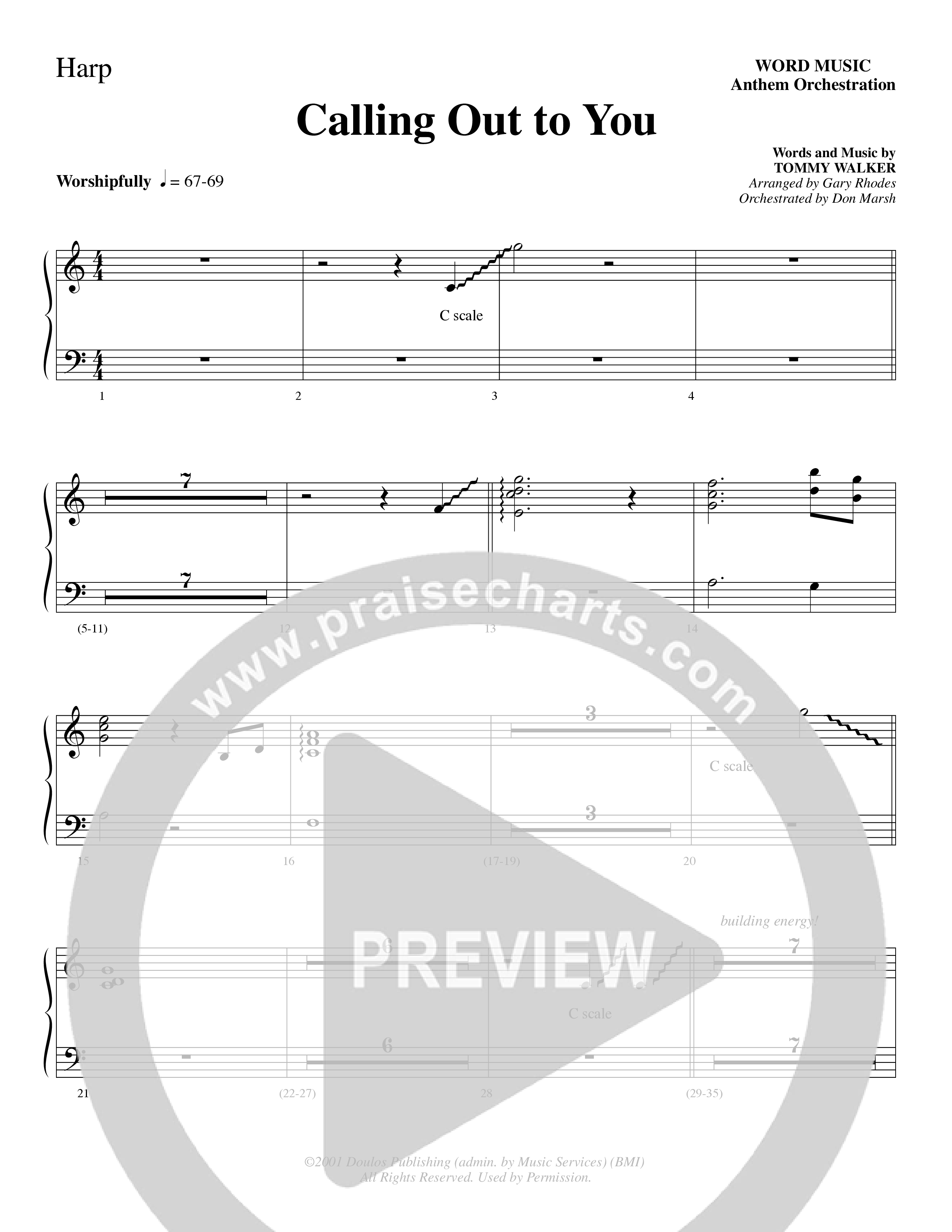 Calling Out To You (Choral Anthem SATB) Harp (Word Music Choral / Arr. Gary Rhodes)