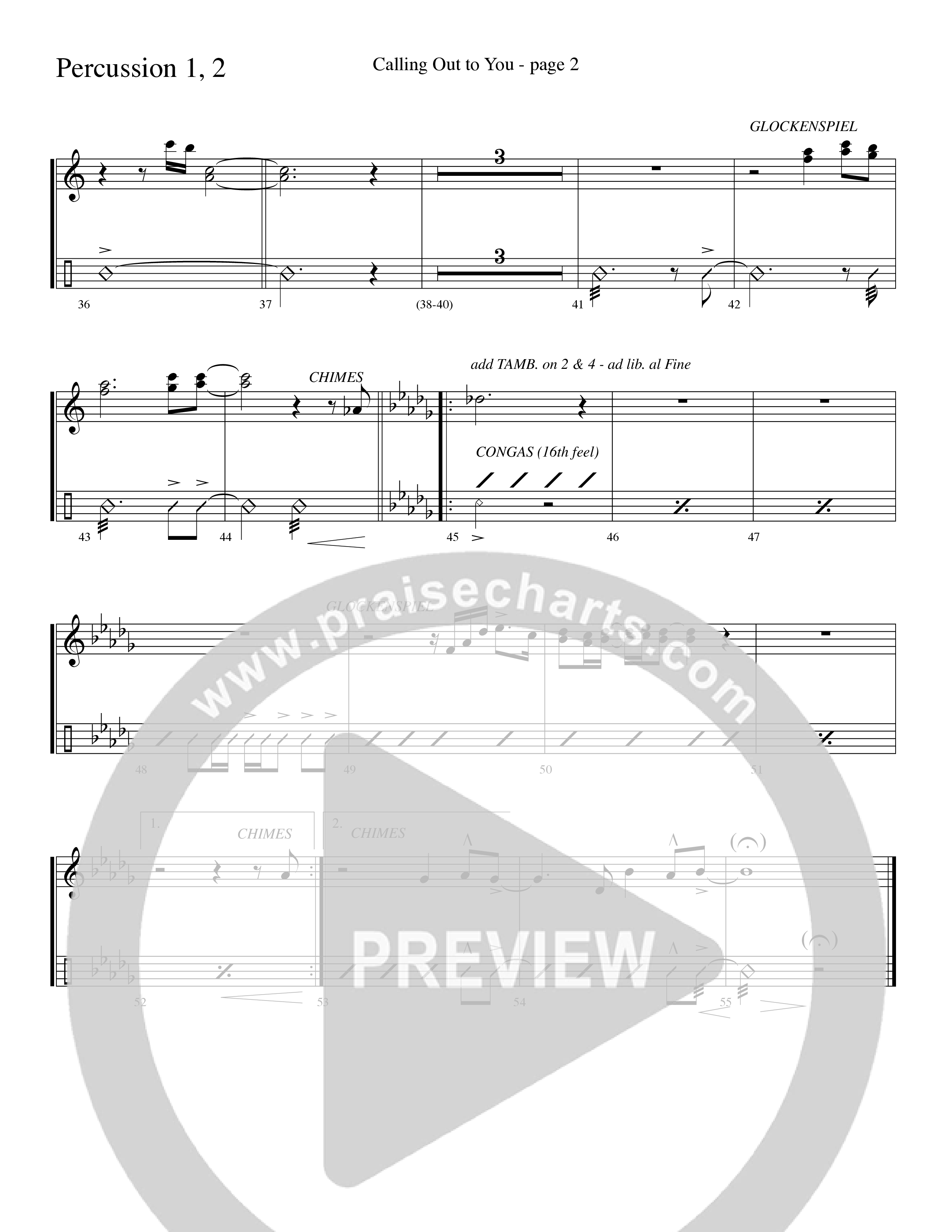 Calling Out To You (Choral Anthem SATB) Percussion (Word Music Choral / Arr. Gary Rhodes)