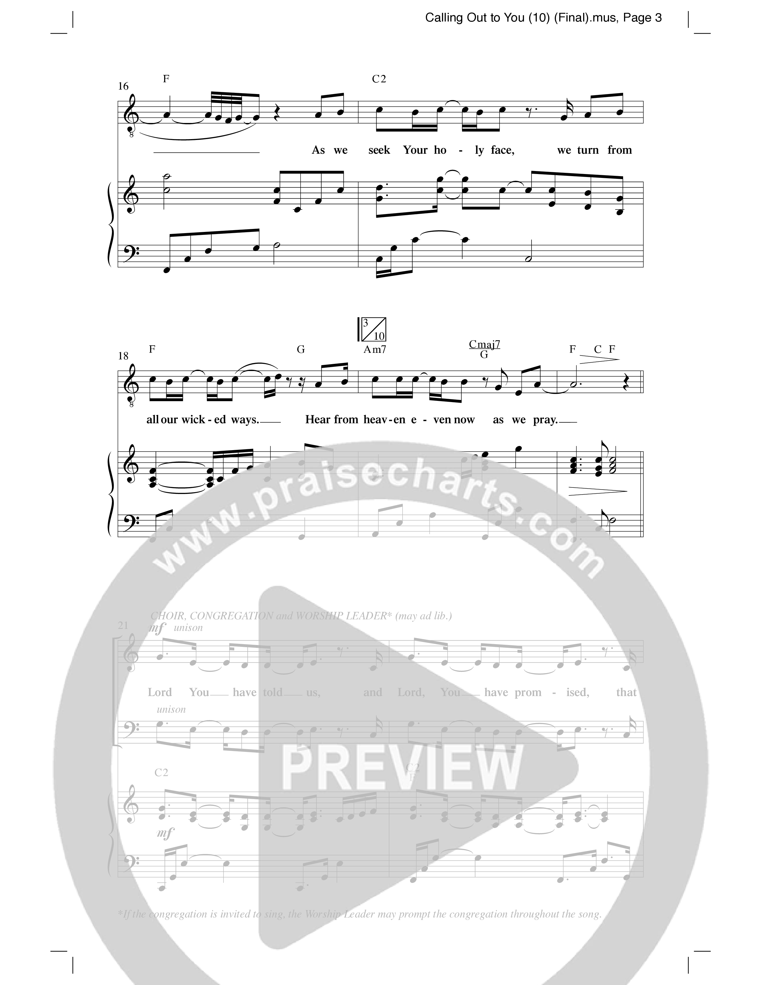Calling Out To You (Choral Anthem SATB) Anthem (SATB/Piano) (Word Music Choral / Arr. Gary Rhodes)