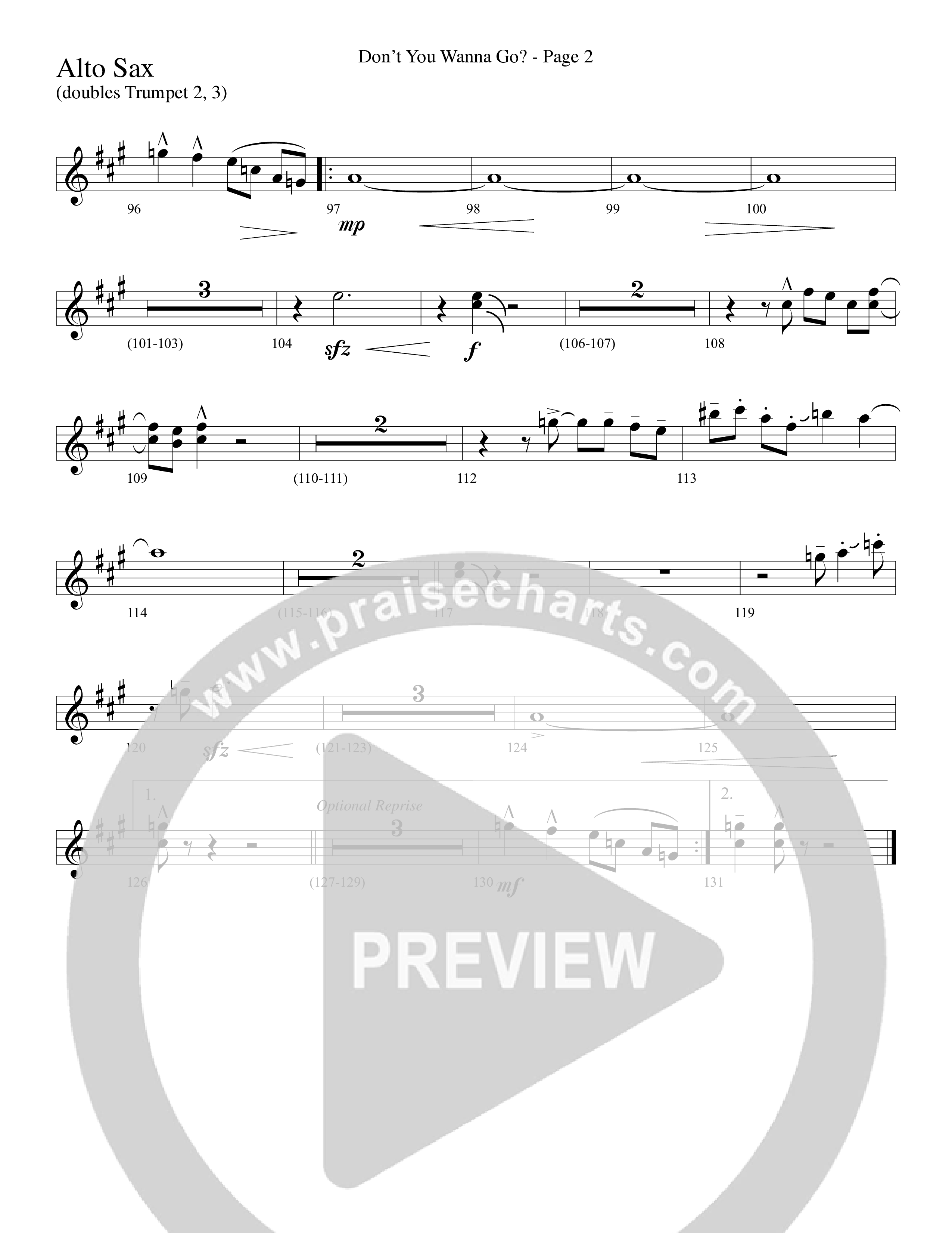 Don't You Wanna Go (Choral Anthem SATB) Alto Sax (Word Music Choral / Arr. Russell Mauldin)