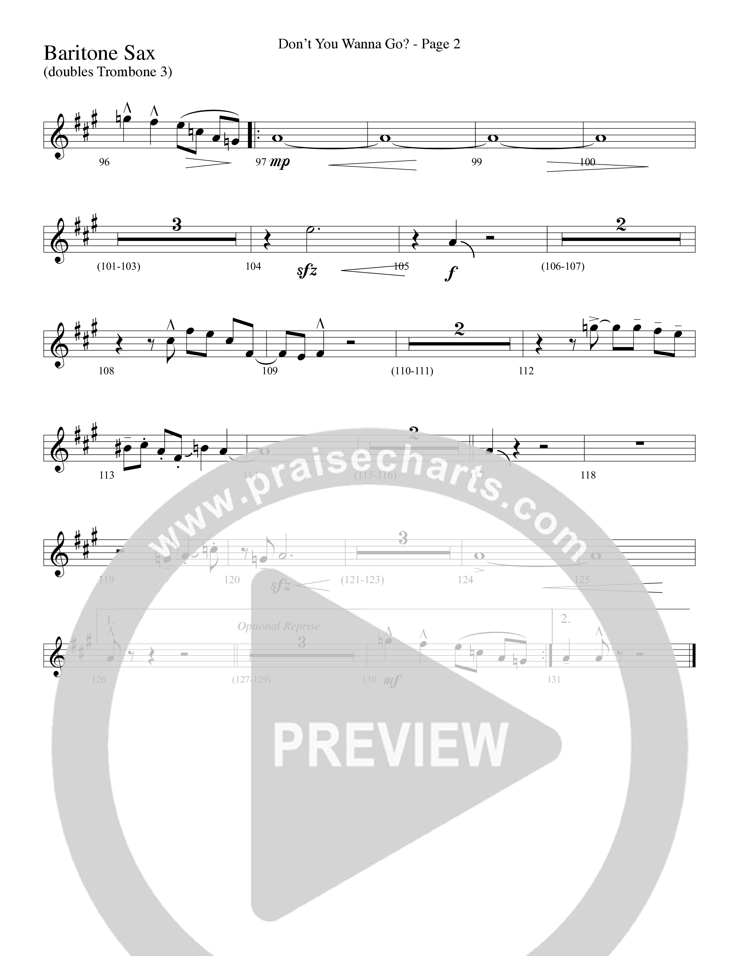 Don't You Wanna Go (Choral Anthem SATB) Bari Sax (Word Music Choral / Arr. Russell Mauldin)