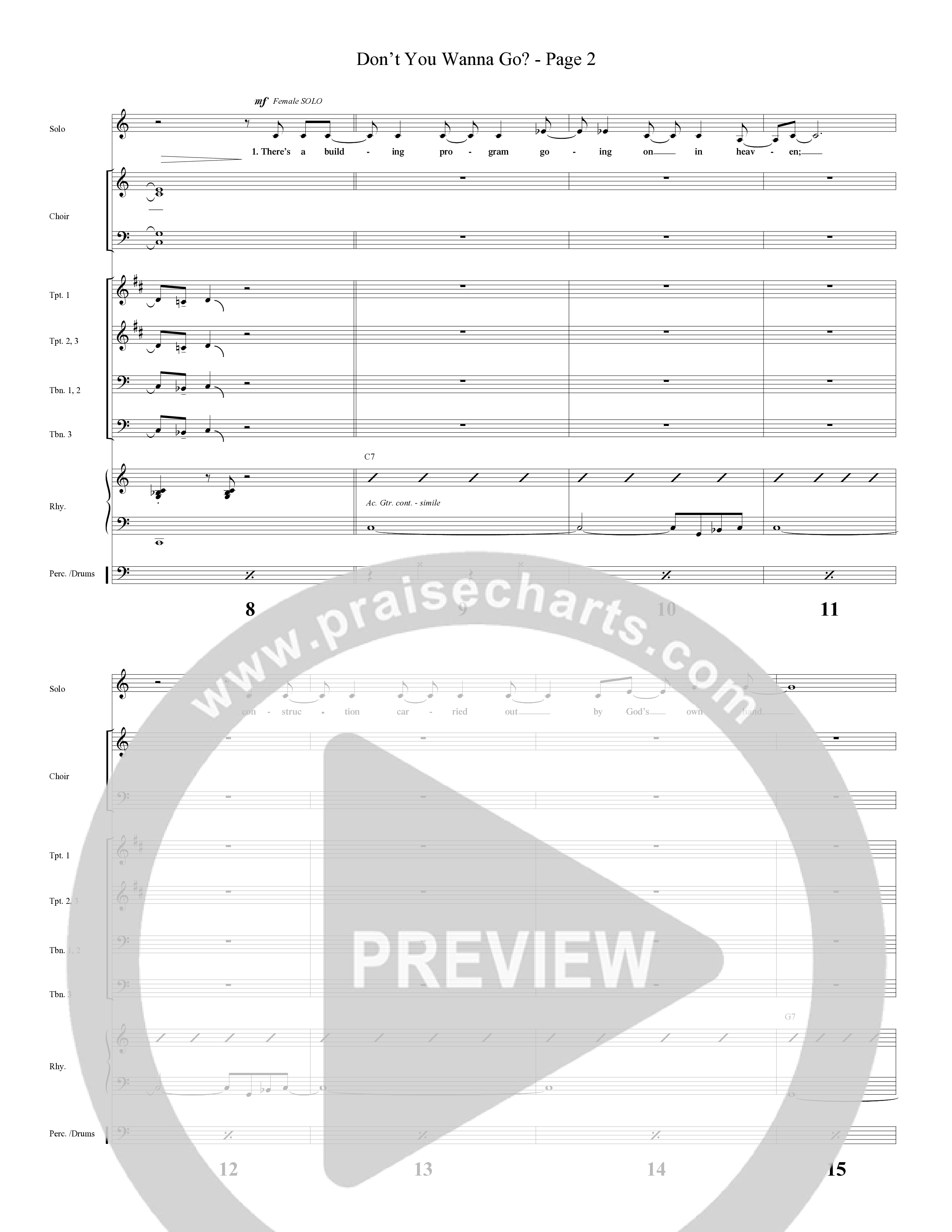 Don't You Wanna Go (Choral Anthem SATB) Orchestration (Word Music Choral / Arr. Russell Mauldin)
