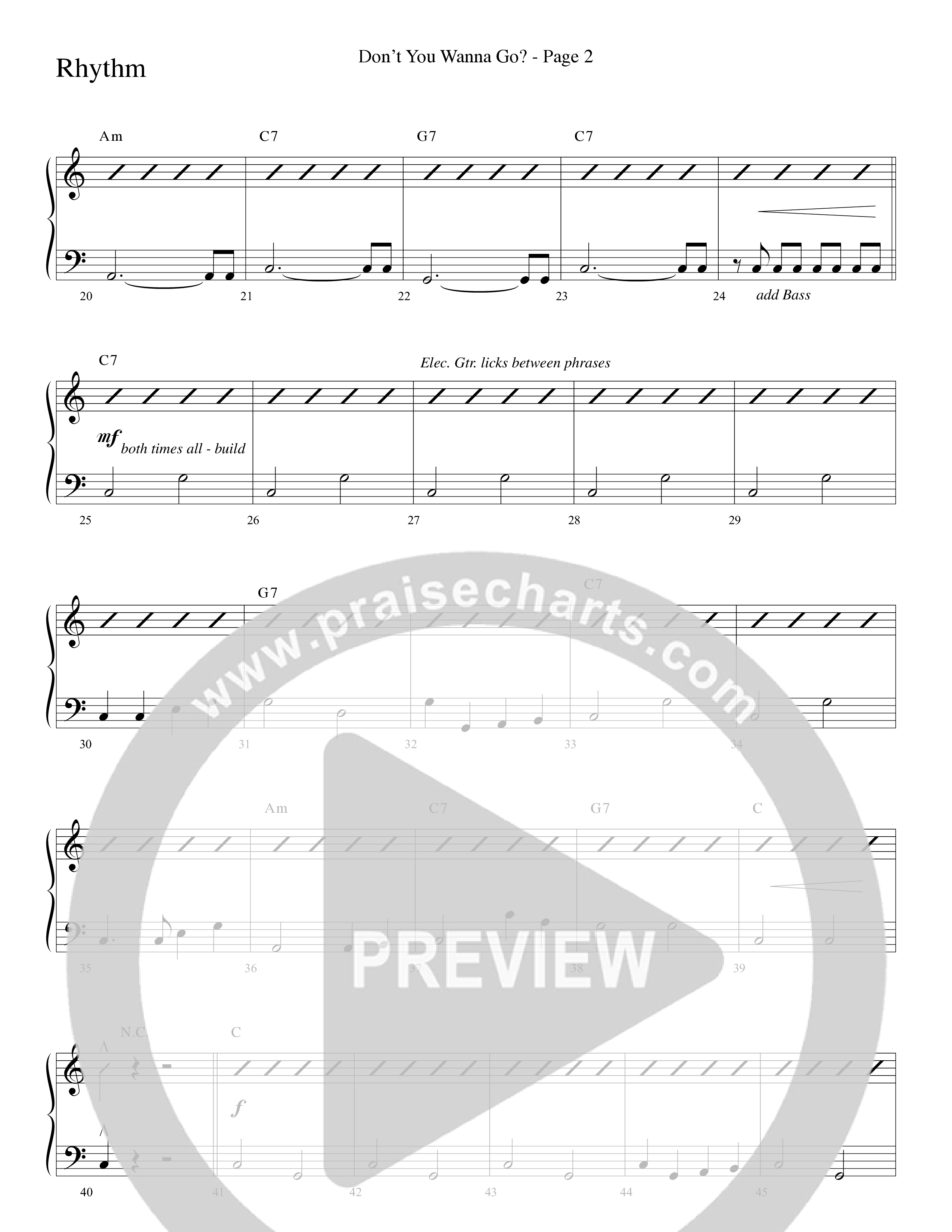 Don't You Wanna Go (Choral Anthem SATB) Rhythm Chart (Word Music Choral / Arr. Russell Mauldin)