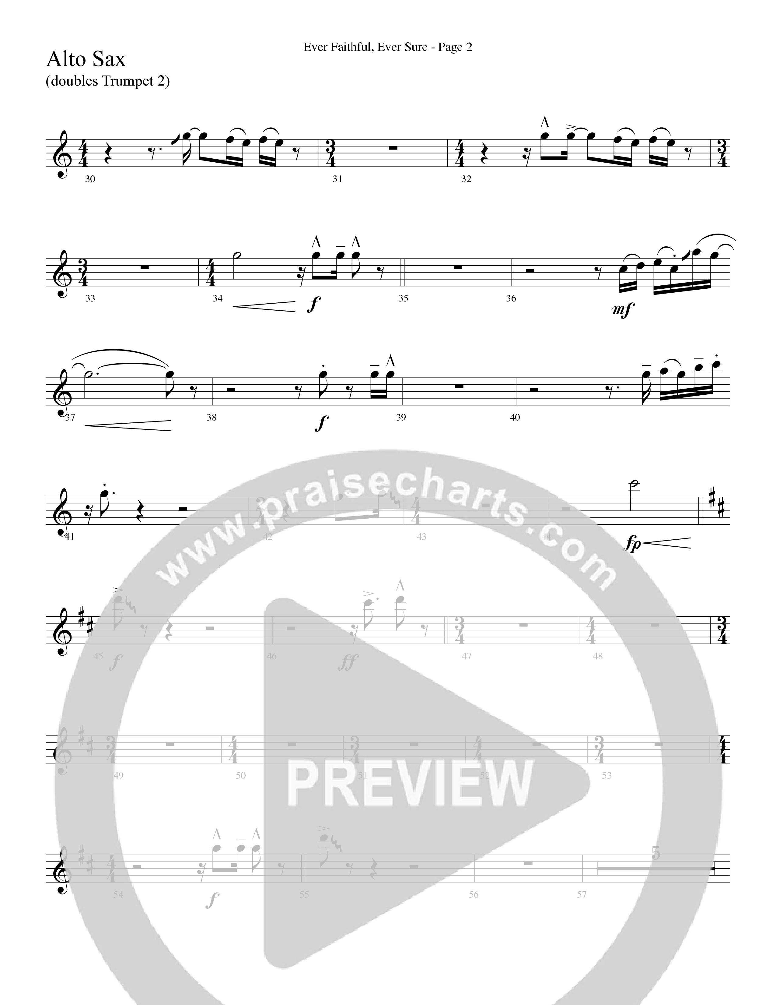 Ever Faithful Ever Sure (Choral Anthem SATB) Alto Sax (Word Music Choral / Arr. David Shipps)