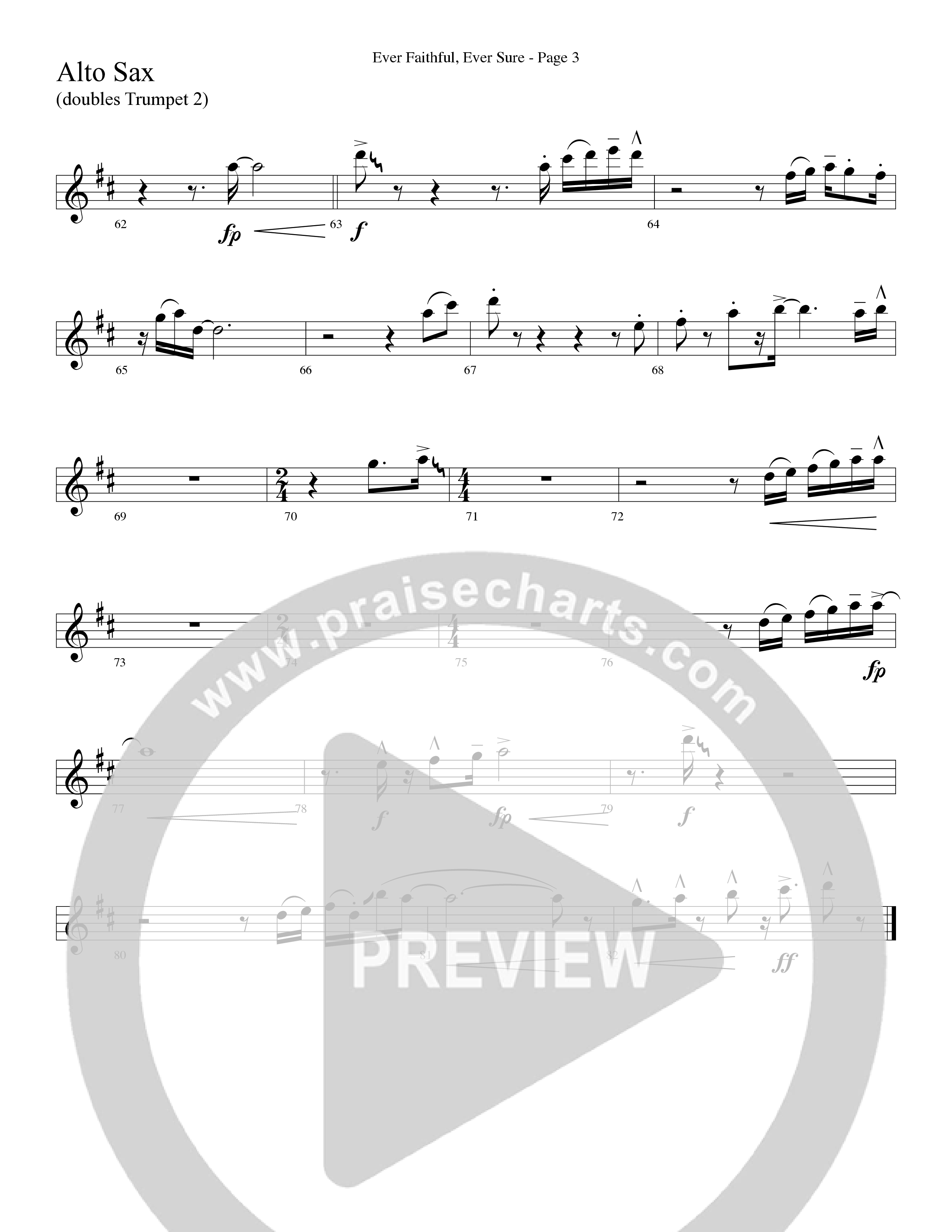 Ever Faithful Ever Sure (Choral Anthem SATB) Alto Sax (Word Music Choral / Arr. David Shipps)