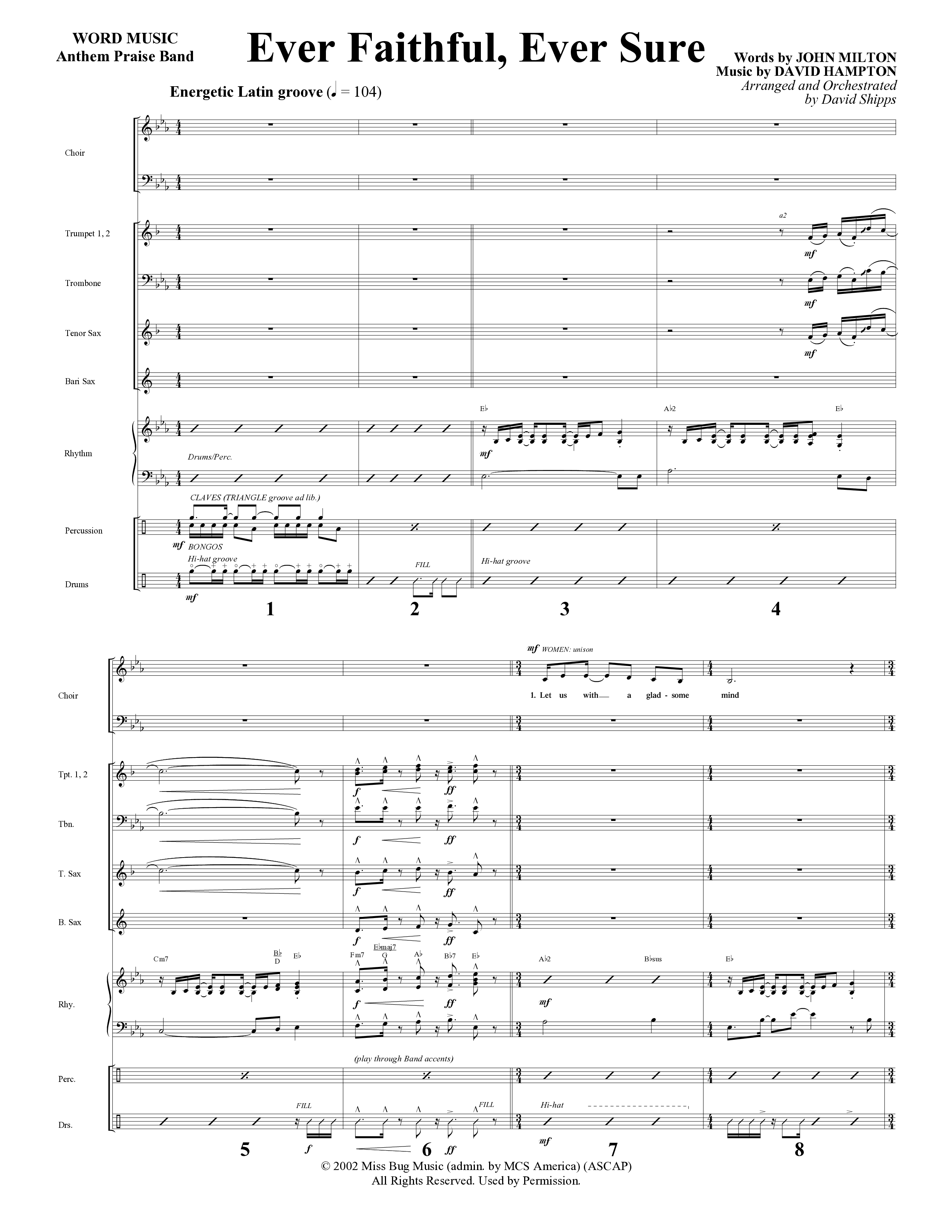 Ever Faithful Ever Sure (Choral Anthem SATB) Conductor's Score (Word Music Choral / Arr. David Shipps)