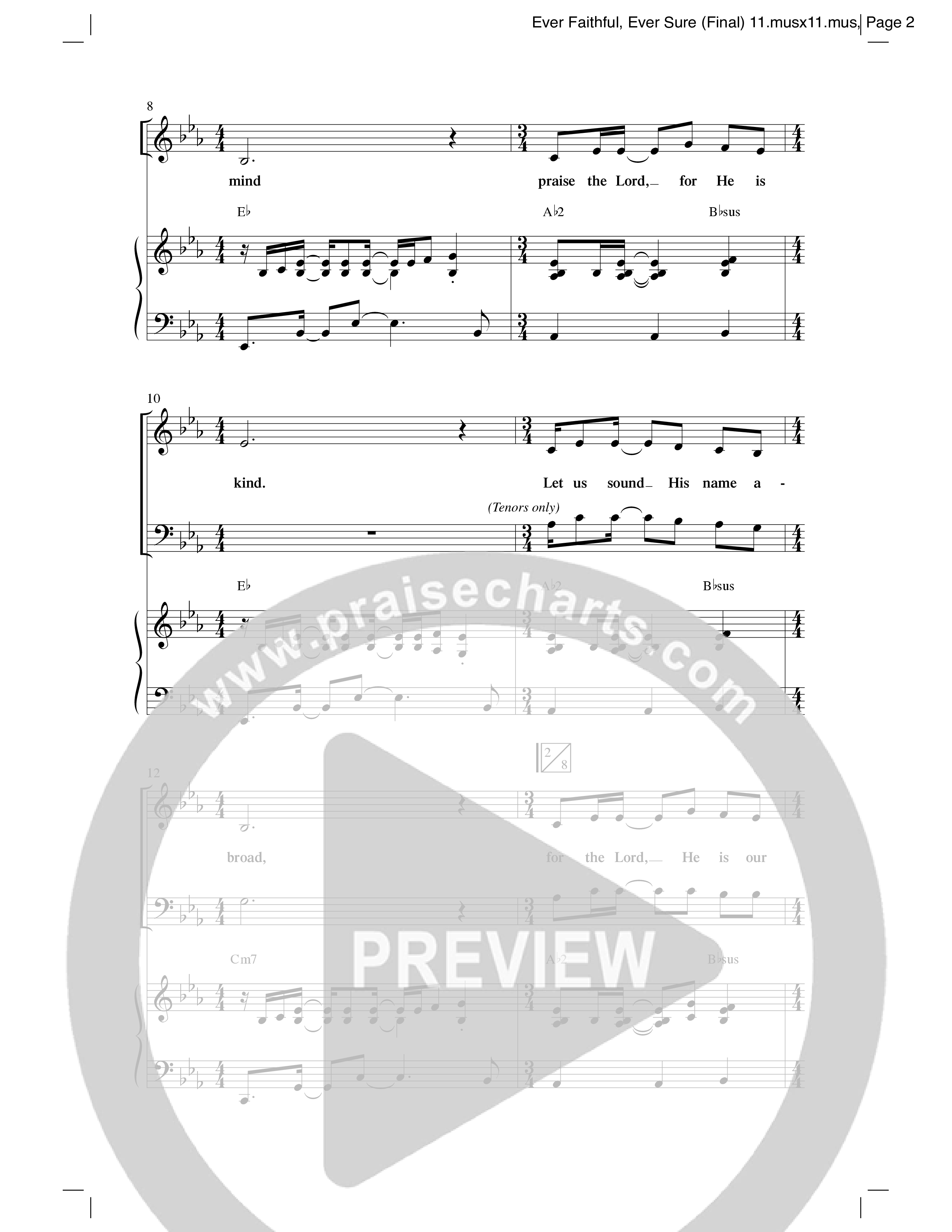 Ever Faithful Ever Sure (Choral Anthem SATB) Anthem (SATB/Piano) (Word Music Choral / Arr. David Shipps)