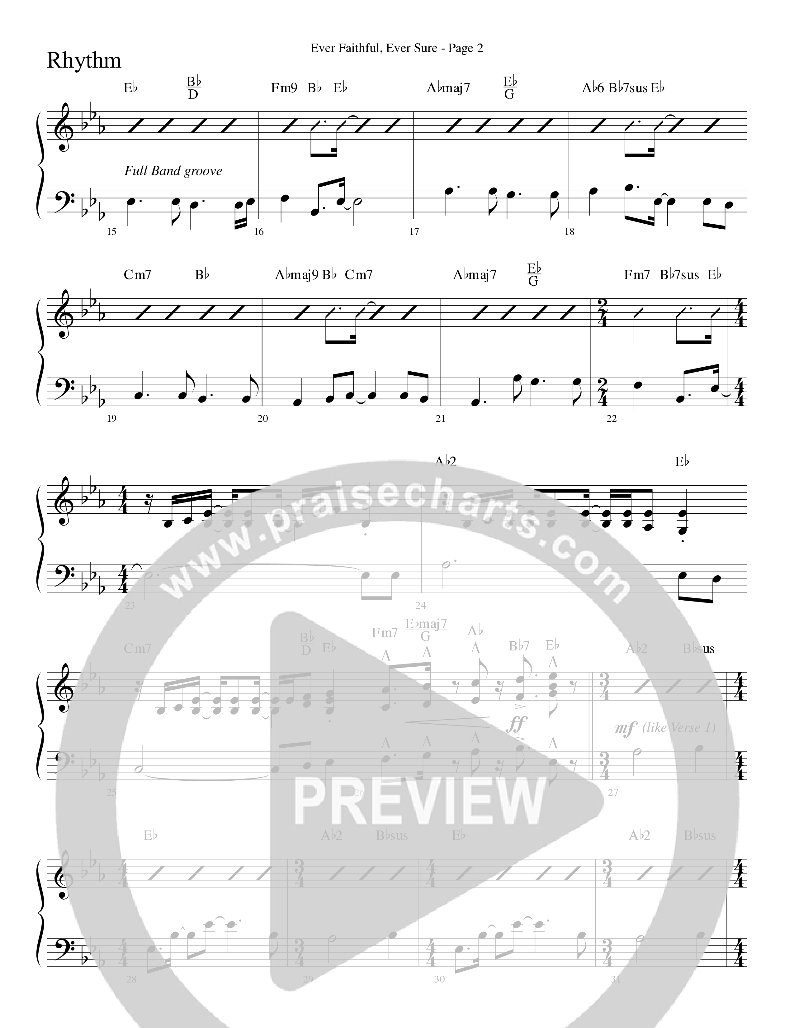 Ever Faithful Ever Sure (Choral Anthem SATB) Rhythm Chart (Word Music Choral / Arr. David Shipps)