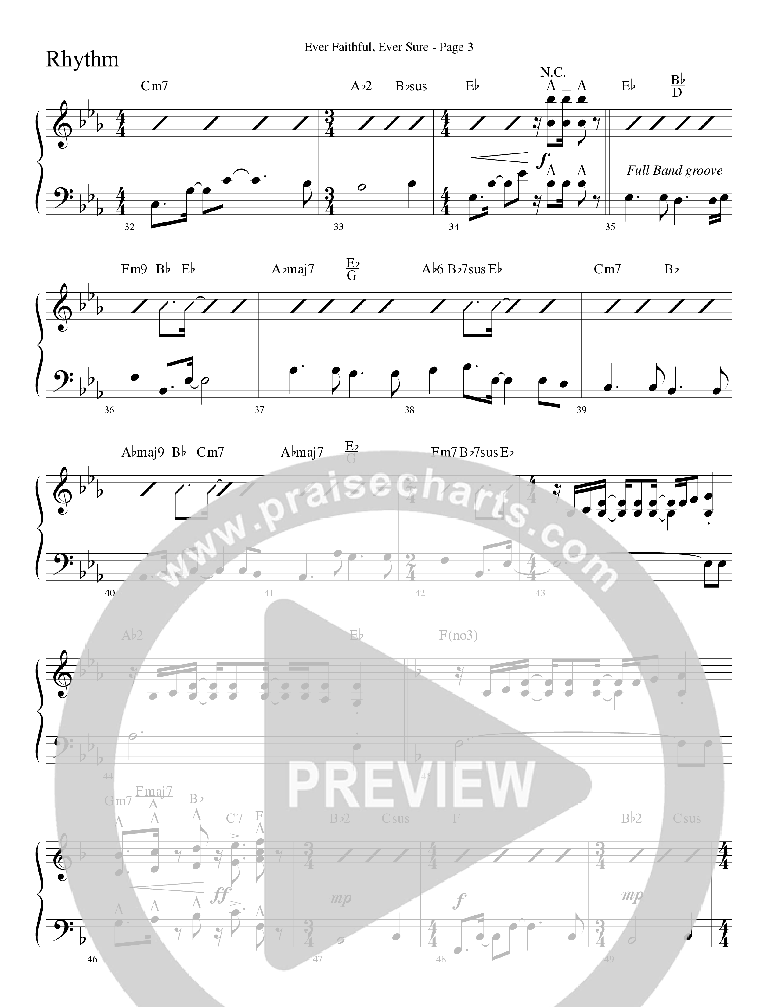 Ever Faithful Ever Sure (Choral Anthem SATB) Rhythm Chart (Word Music Choral / Arr. David Shipps)