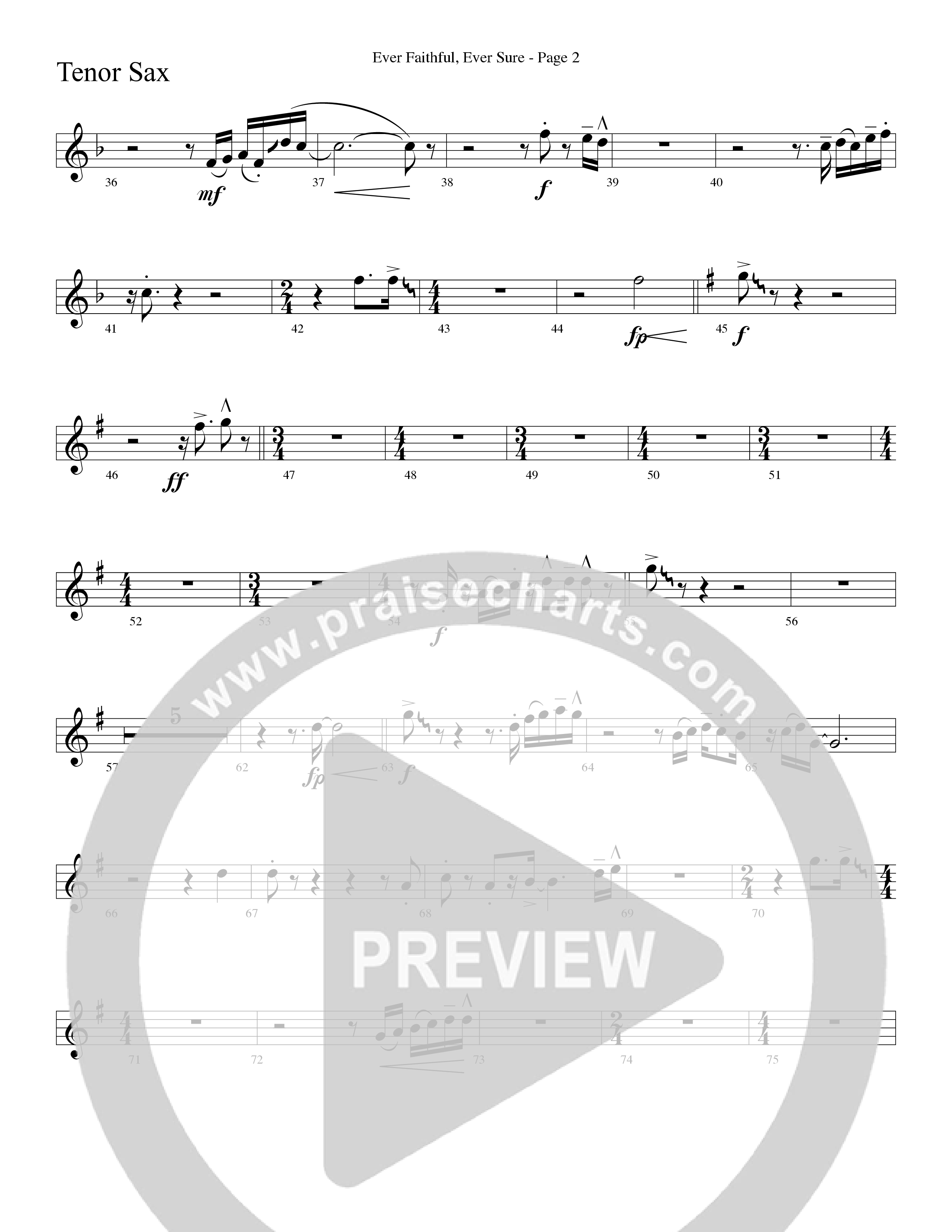 Ever Faithful Ever Sure (Choral Anthem SATB) Tenor Sax/Baritone T.C. (Word Music Choral / Arr. David Shipps)