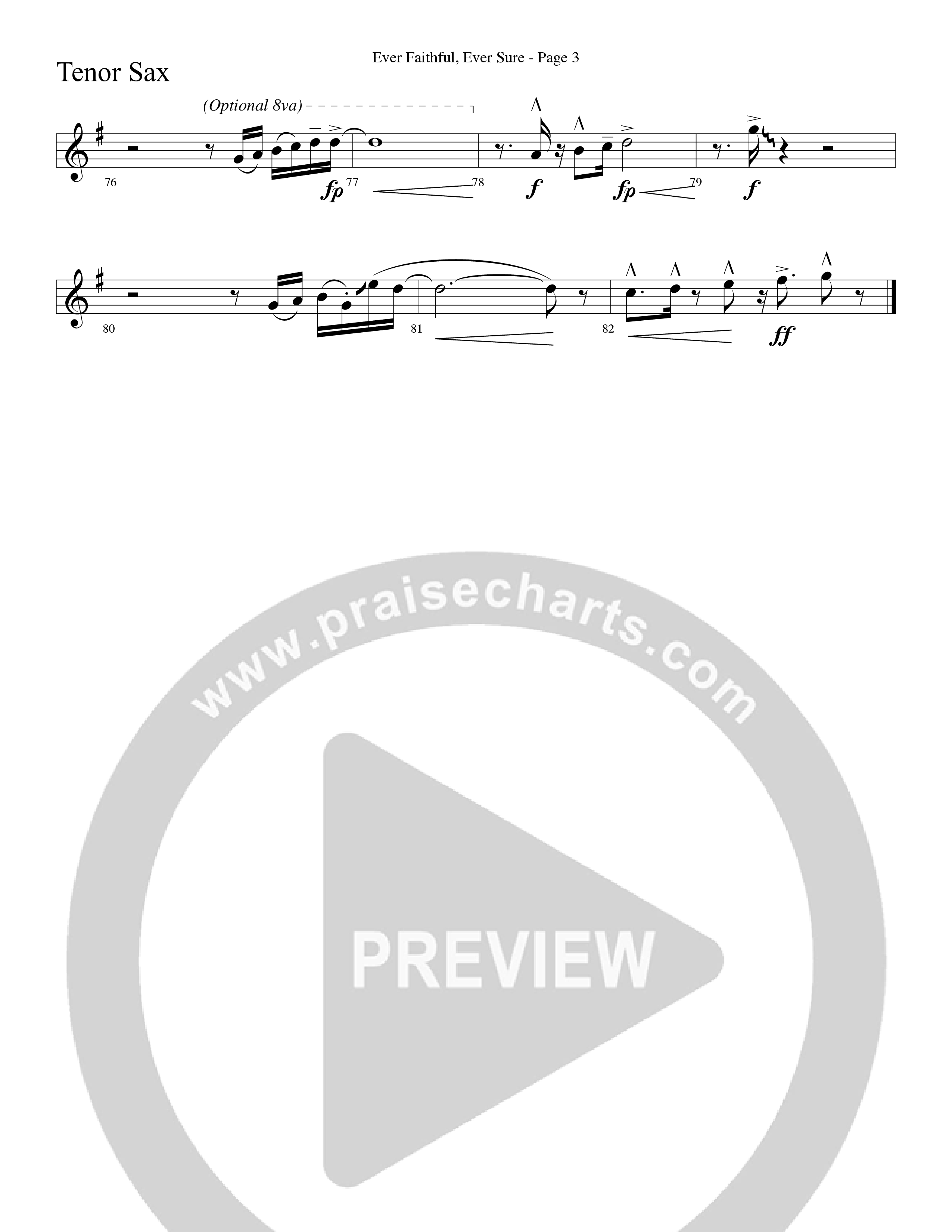 Ever Faithful Ever Sure (Choral Anthem SATB) Tenor Sax/Baritone T.C. (Word Music Choral / Arr. David Shipps)
