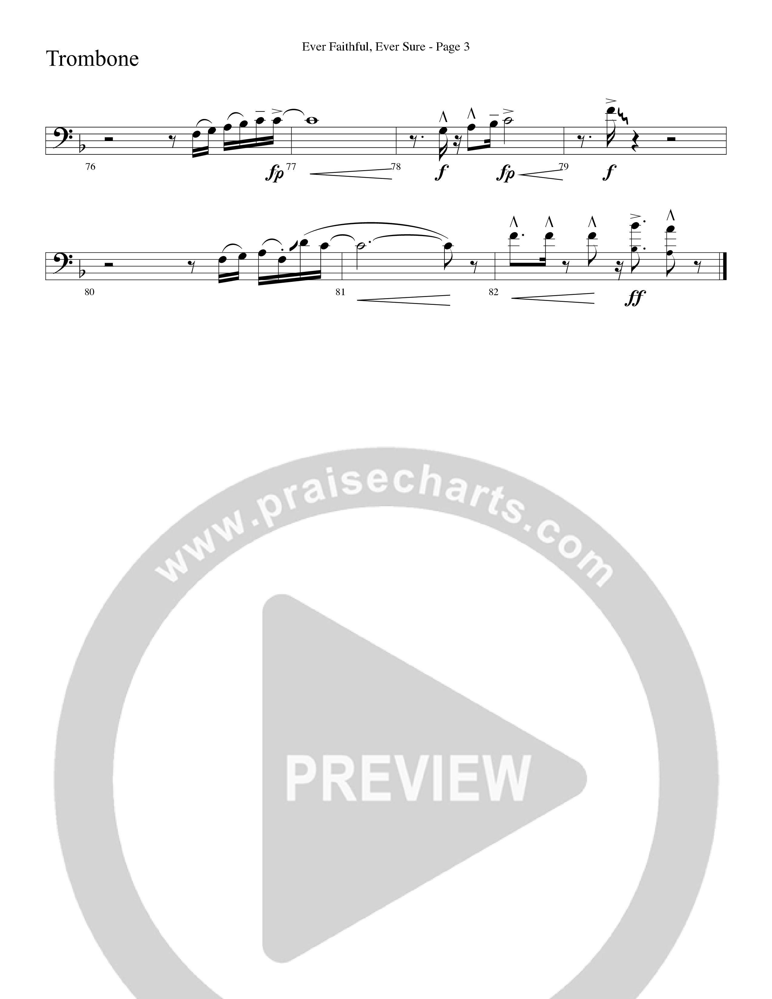 Ever Faithful Ever Sure (Choral Anthem SATB) Trombone (Word Music Choral / Arr. David Shipps)