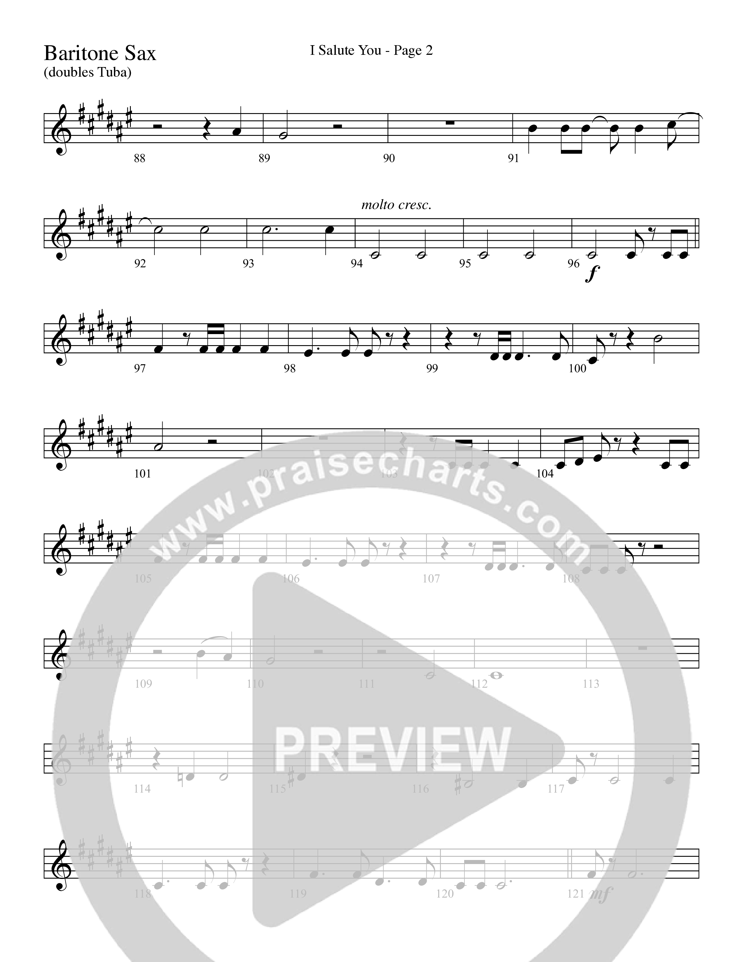 I Salute You with Battle Hymn of the Republic (Choral Anthem SATB) Bari Sax (Word Music Choral / Arr. David T. Clydesdale)